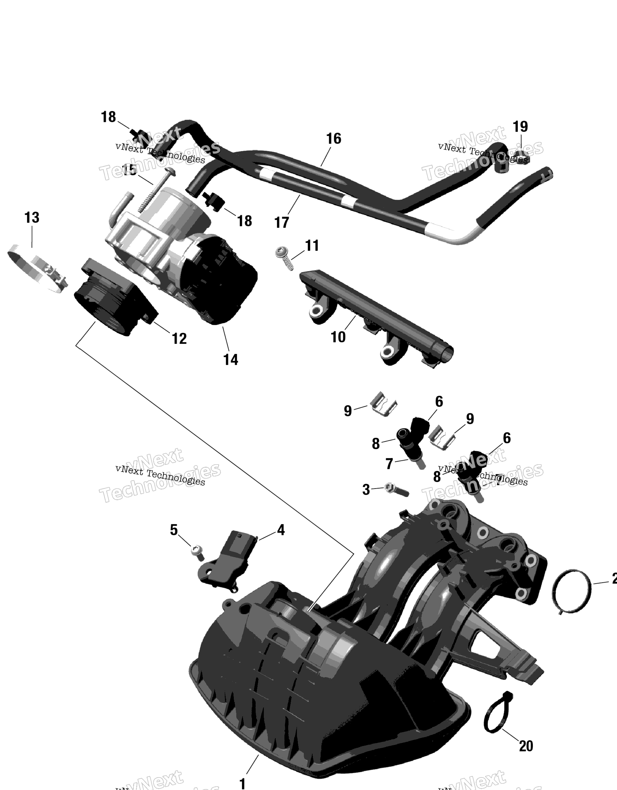 Rotax Воздушный впуск коллектор и Throttle кузов