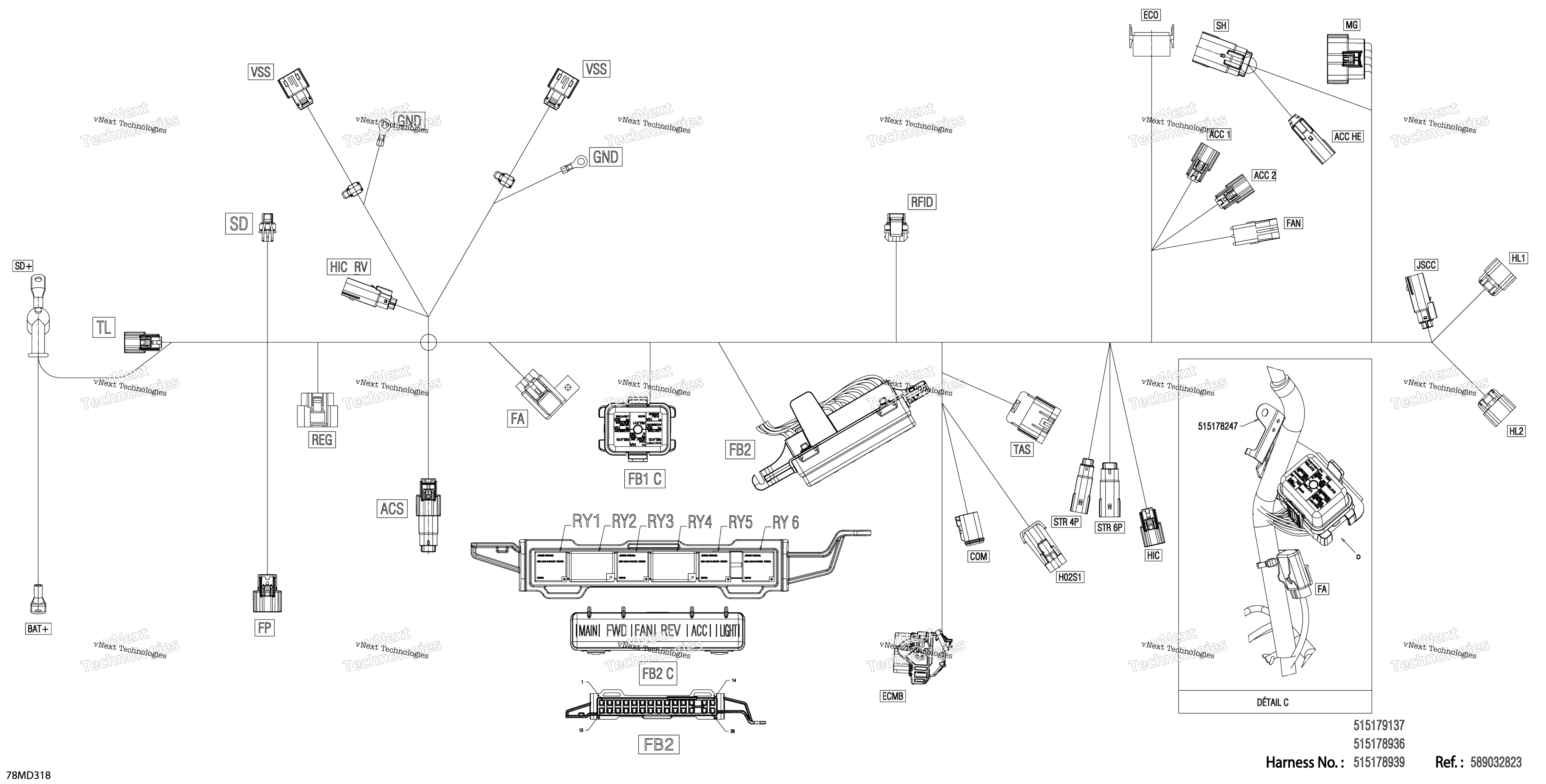 Электрооборудование - Main Harness - 515178936