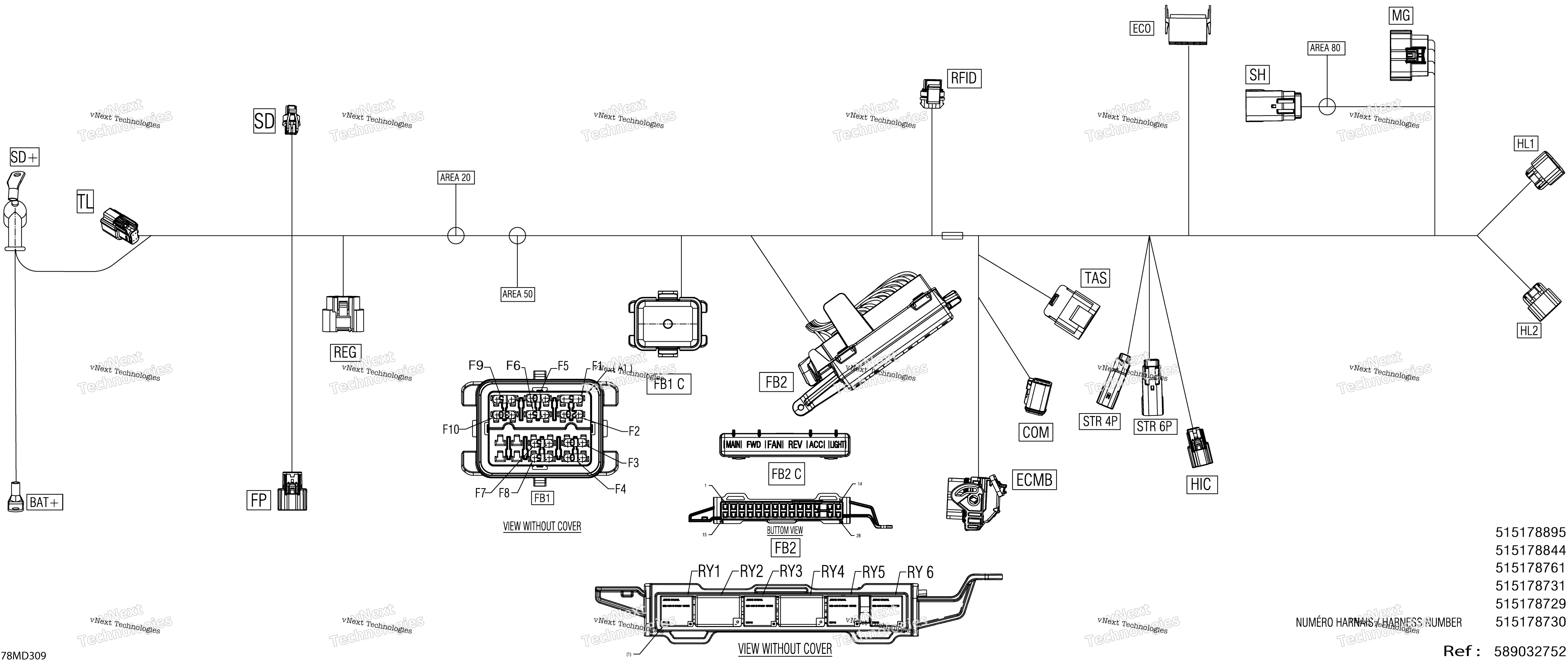 Электрооборудование - Main Harness - 515178729