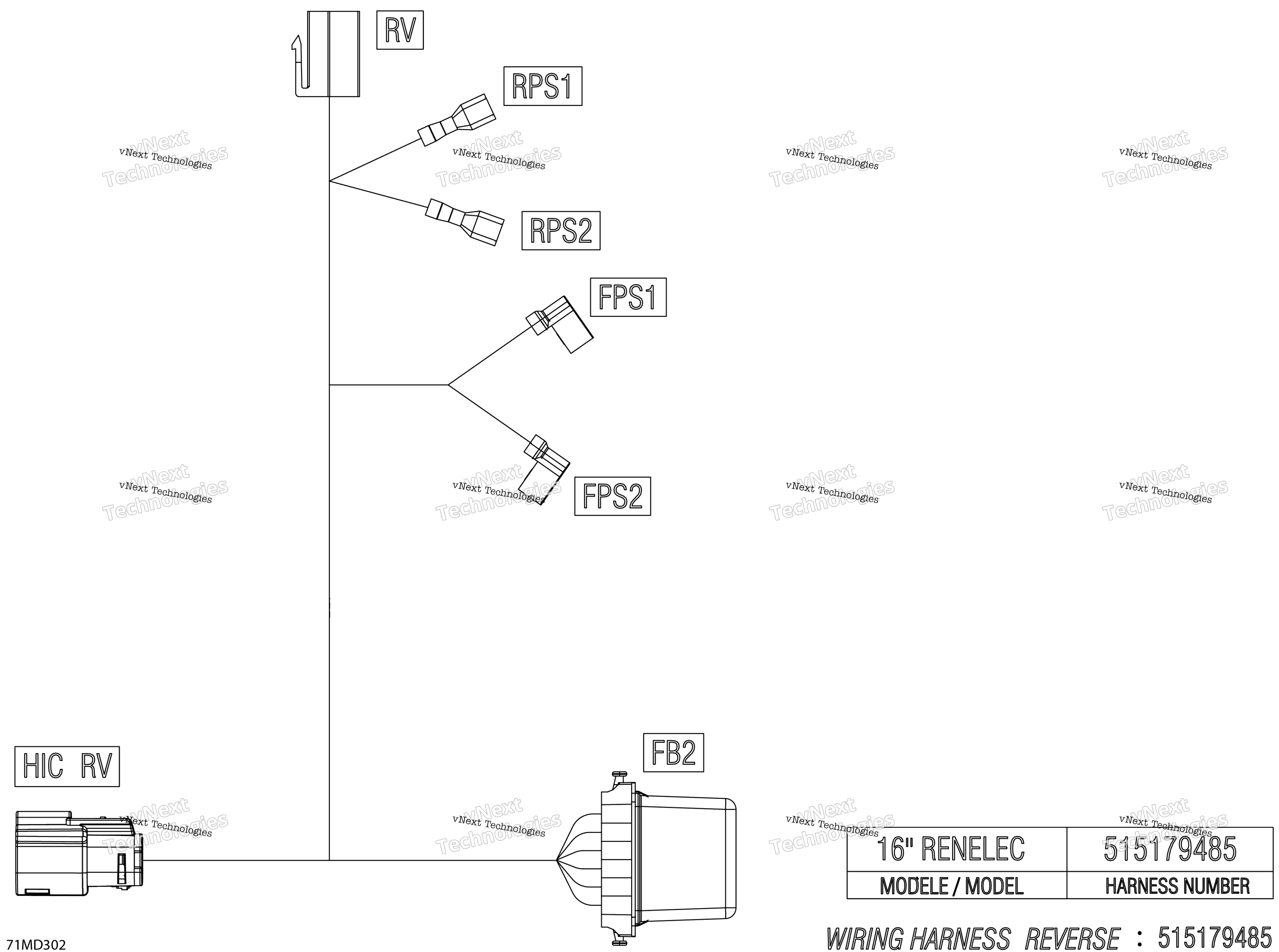Электрооборудование - Reverse Wiring Harness - 515179485