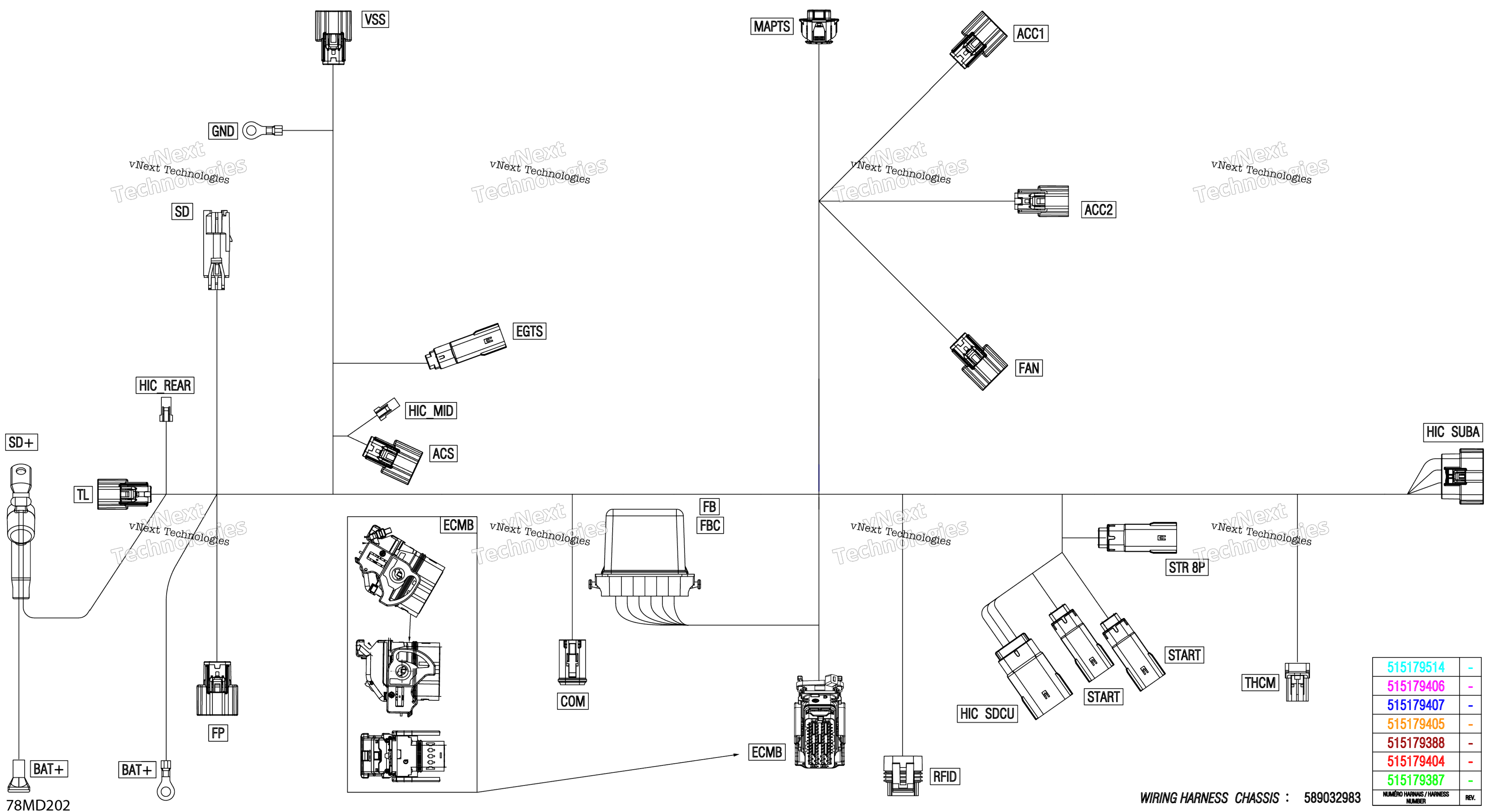 Электрооборудование - Main Harness - 515179407
