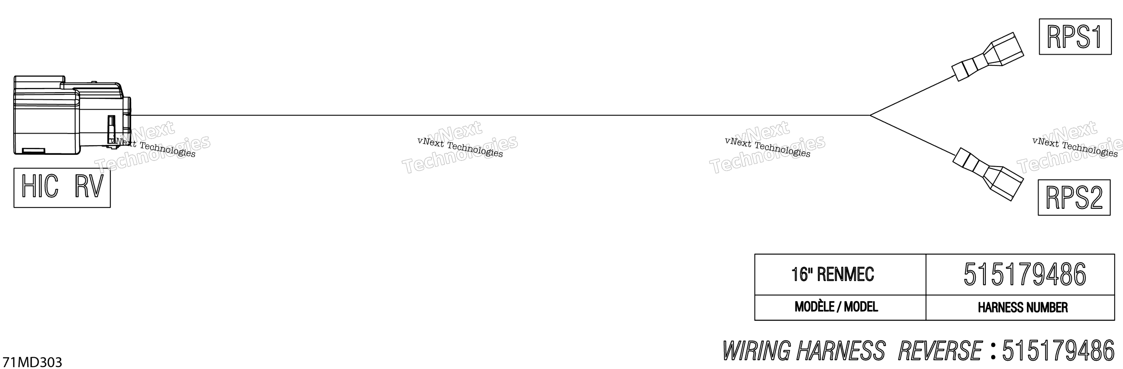 Электрооборудование - Reverse Wiring Harness - 515179486