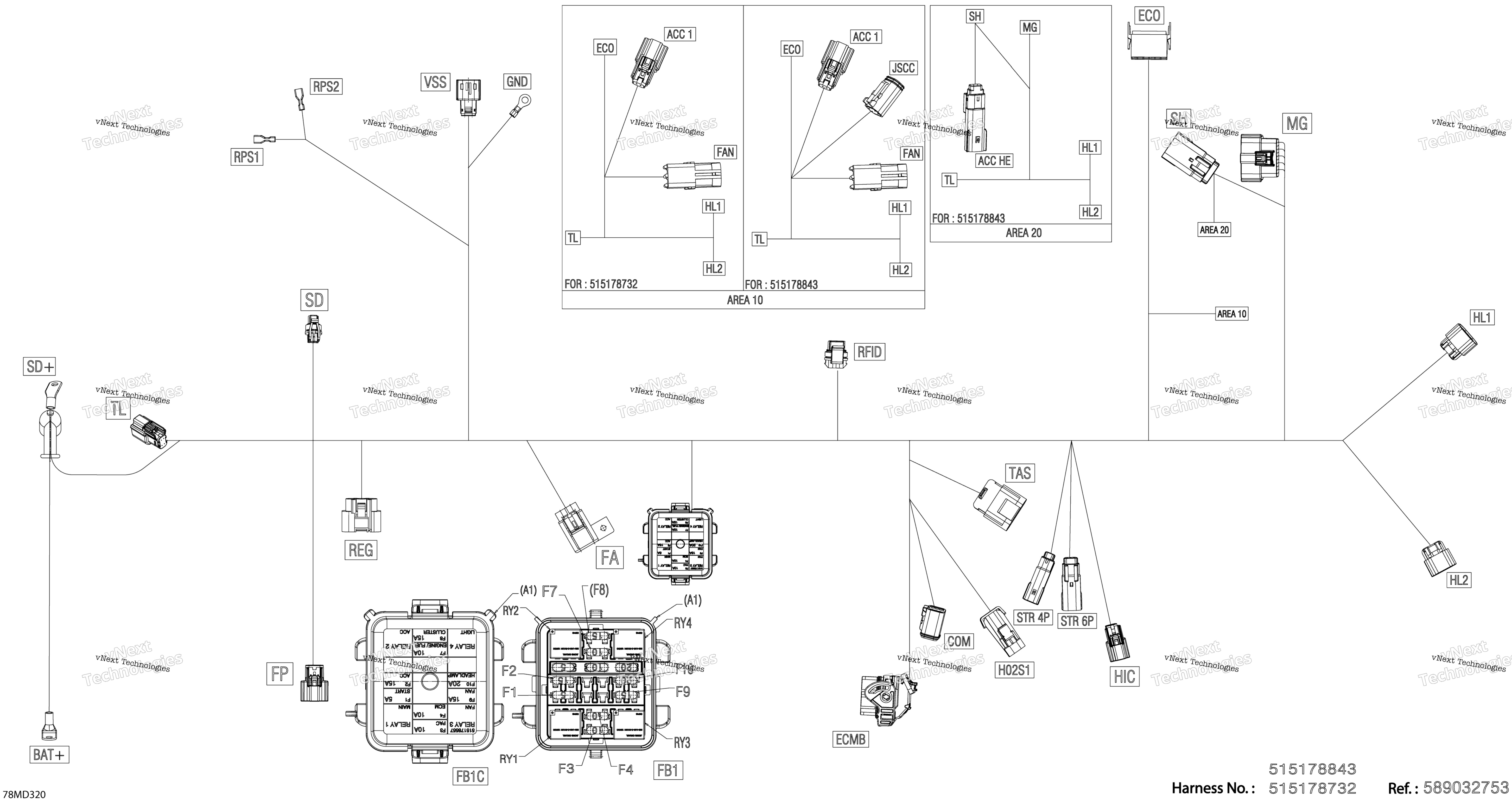 Электрооборудование - Main Harness - 515178732