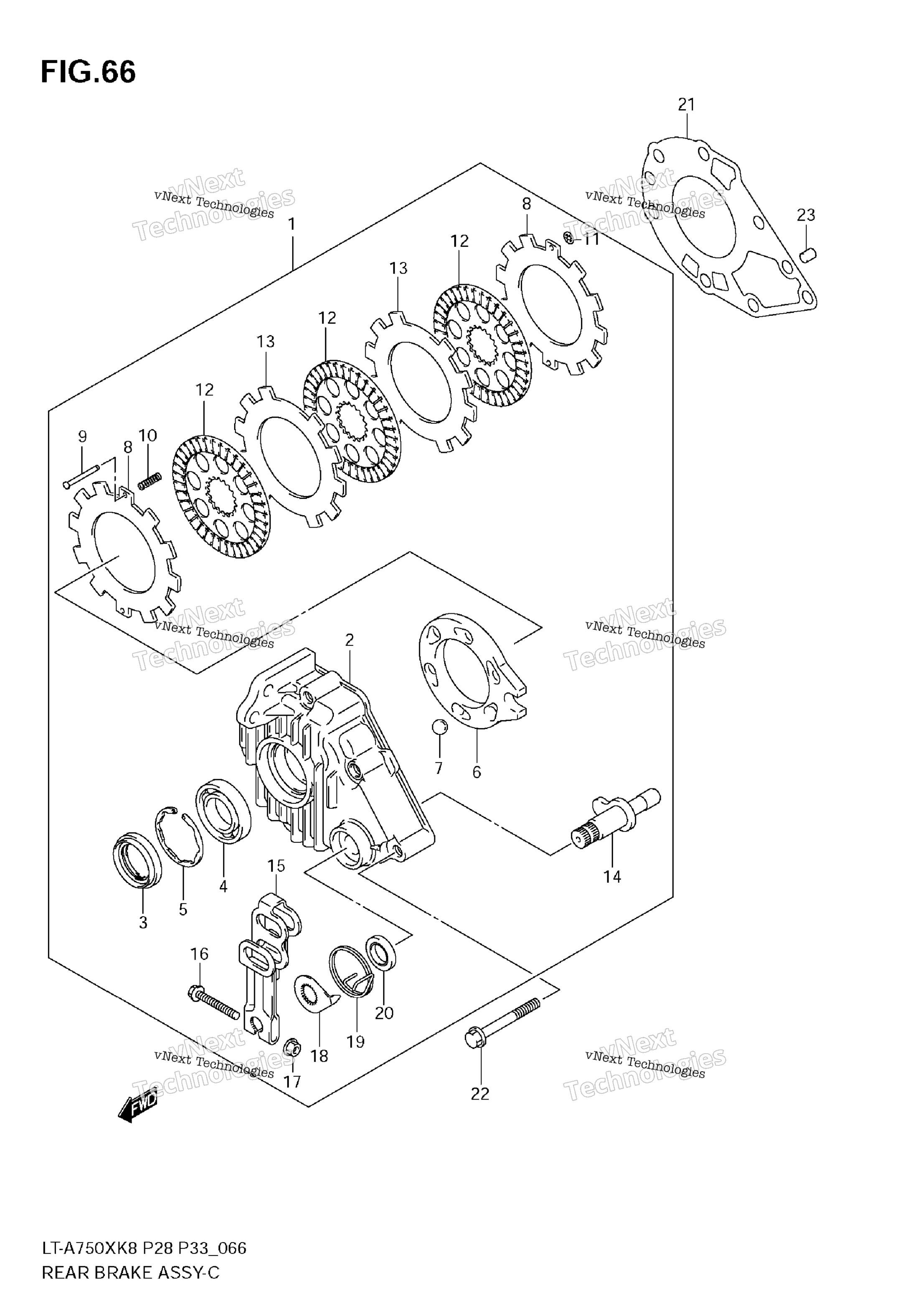 Задняя часть Brake Assy