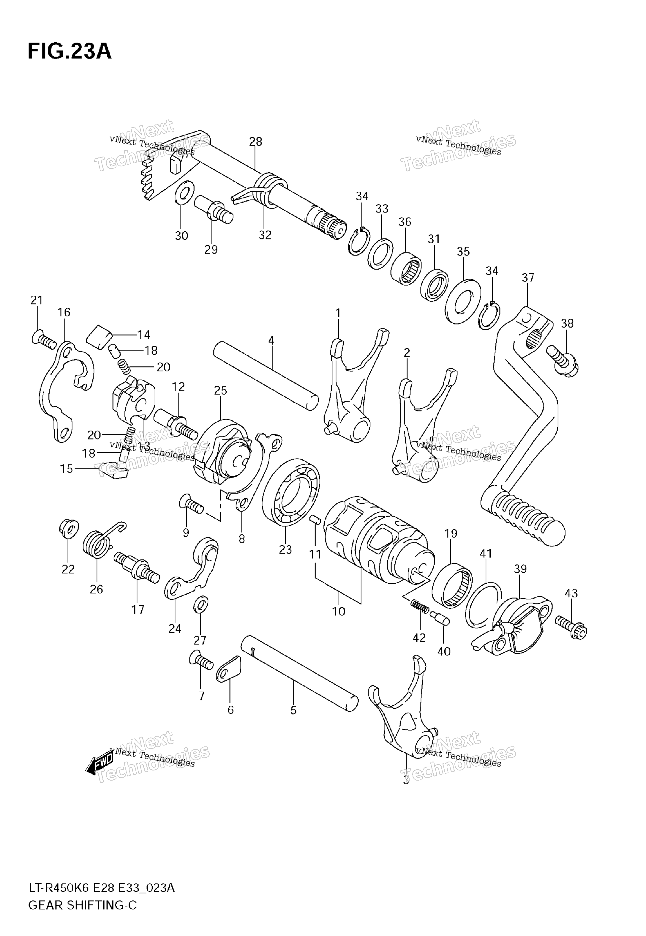 передача Shifting (Model K8 / K9)