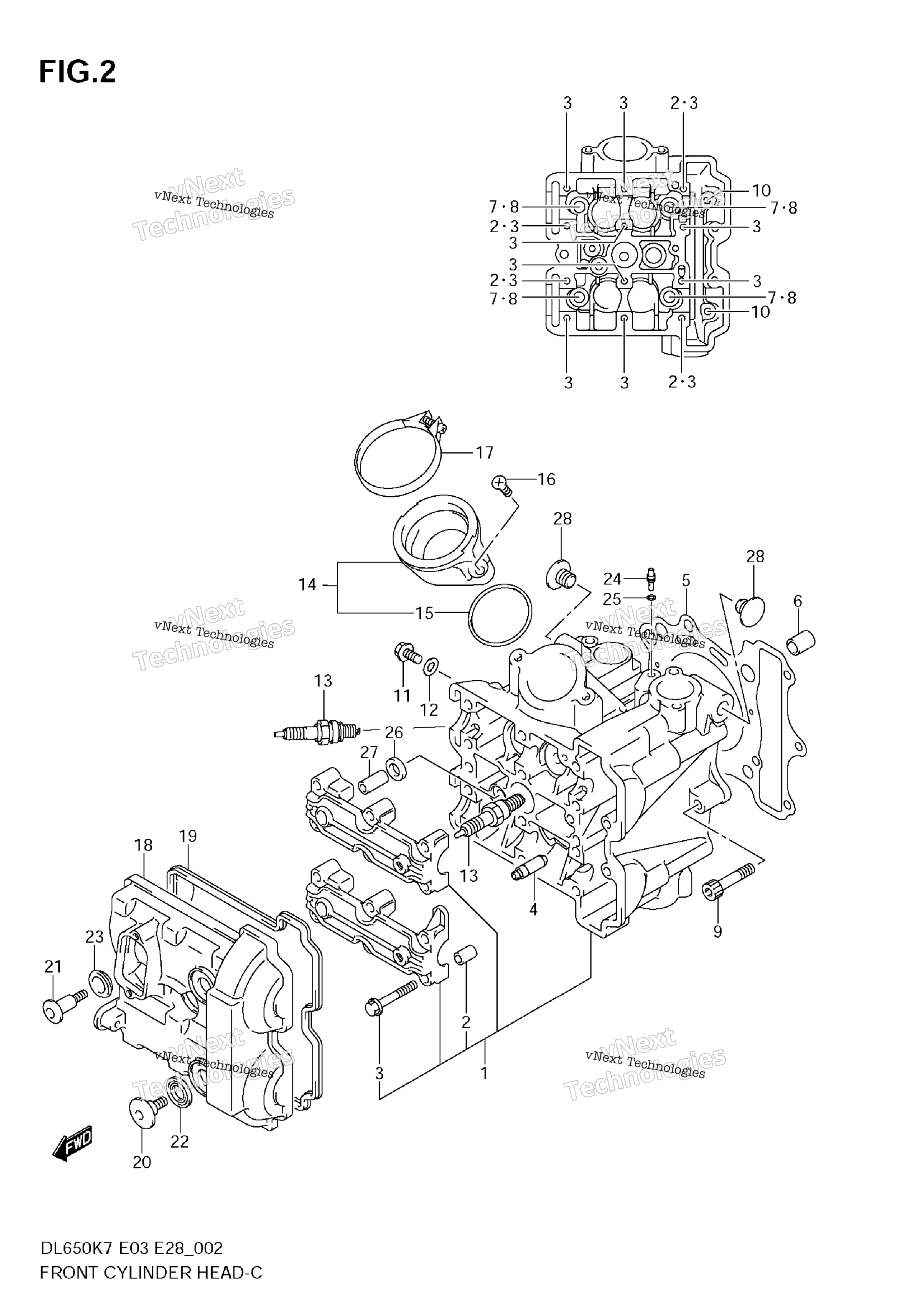 Передняя часть CYLINDER HEAD