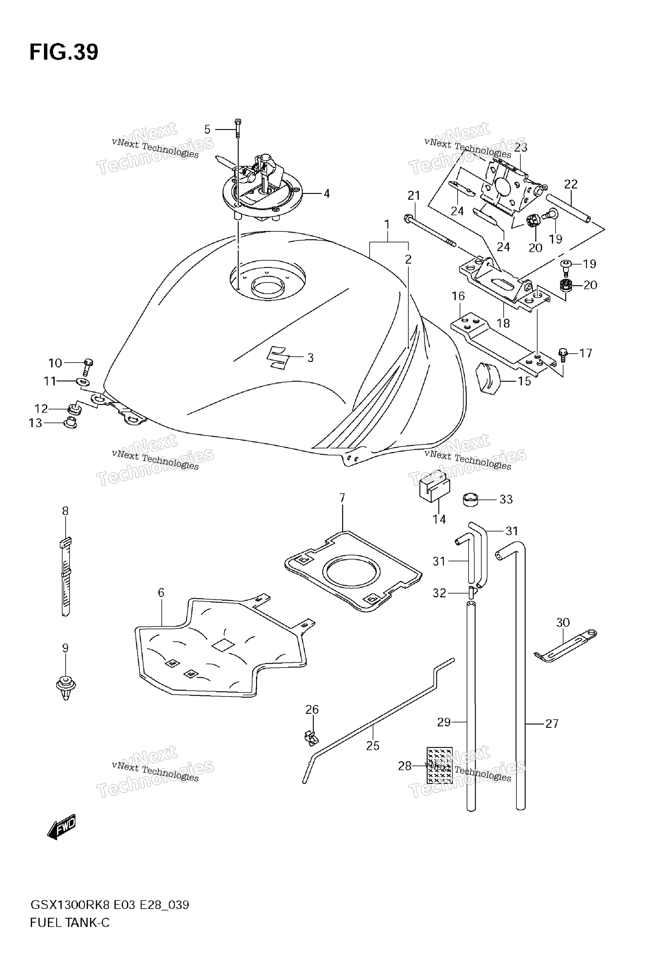 Топливный бак (Model K8)