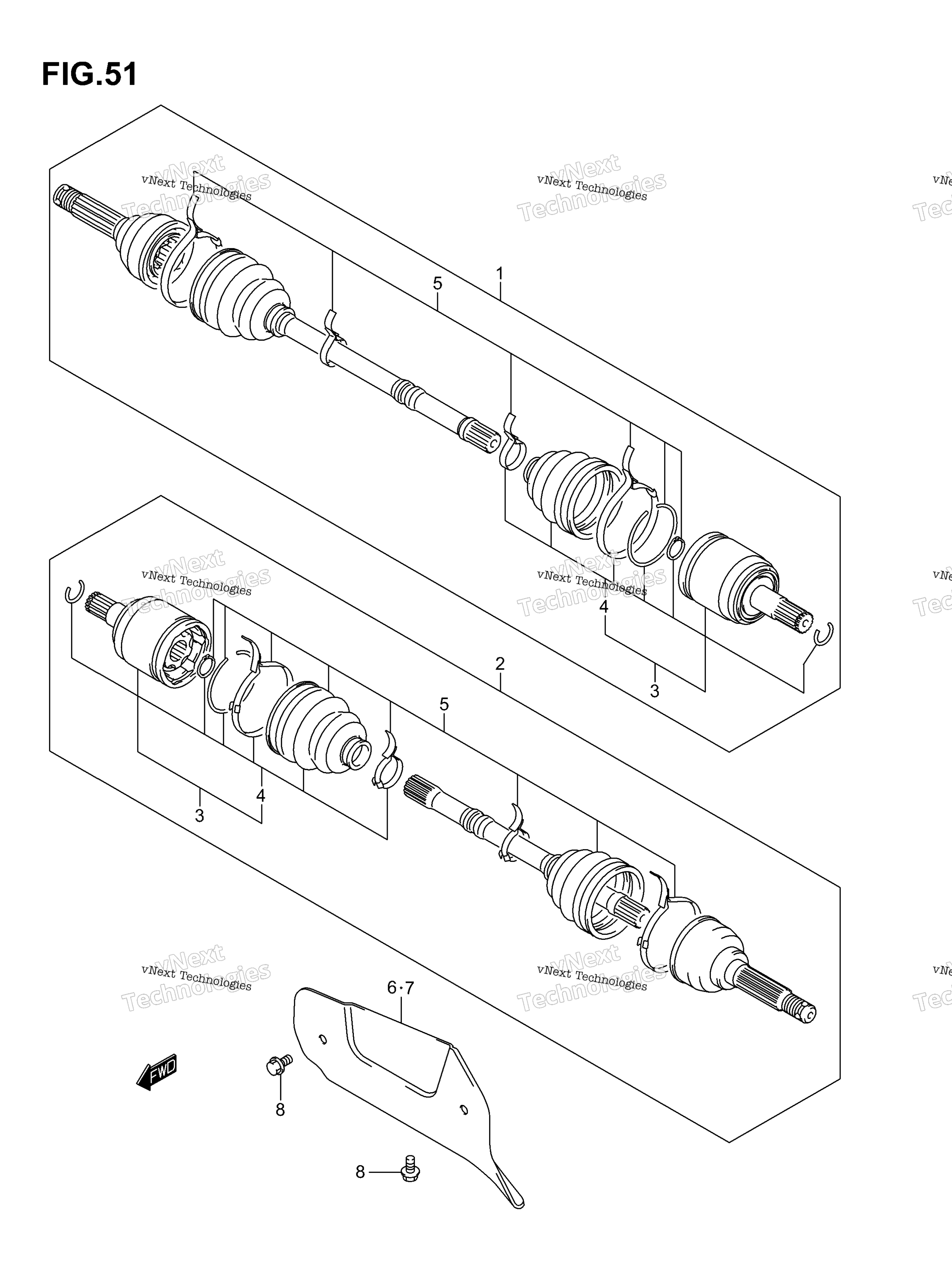 Передняя часть Drive Shaft (Model K3/K4)