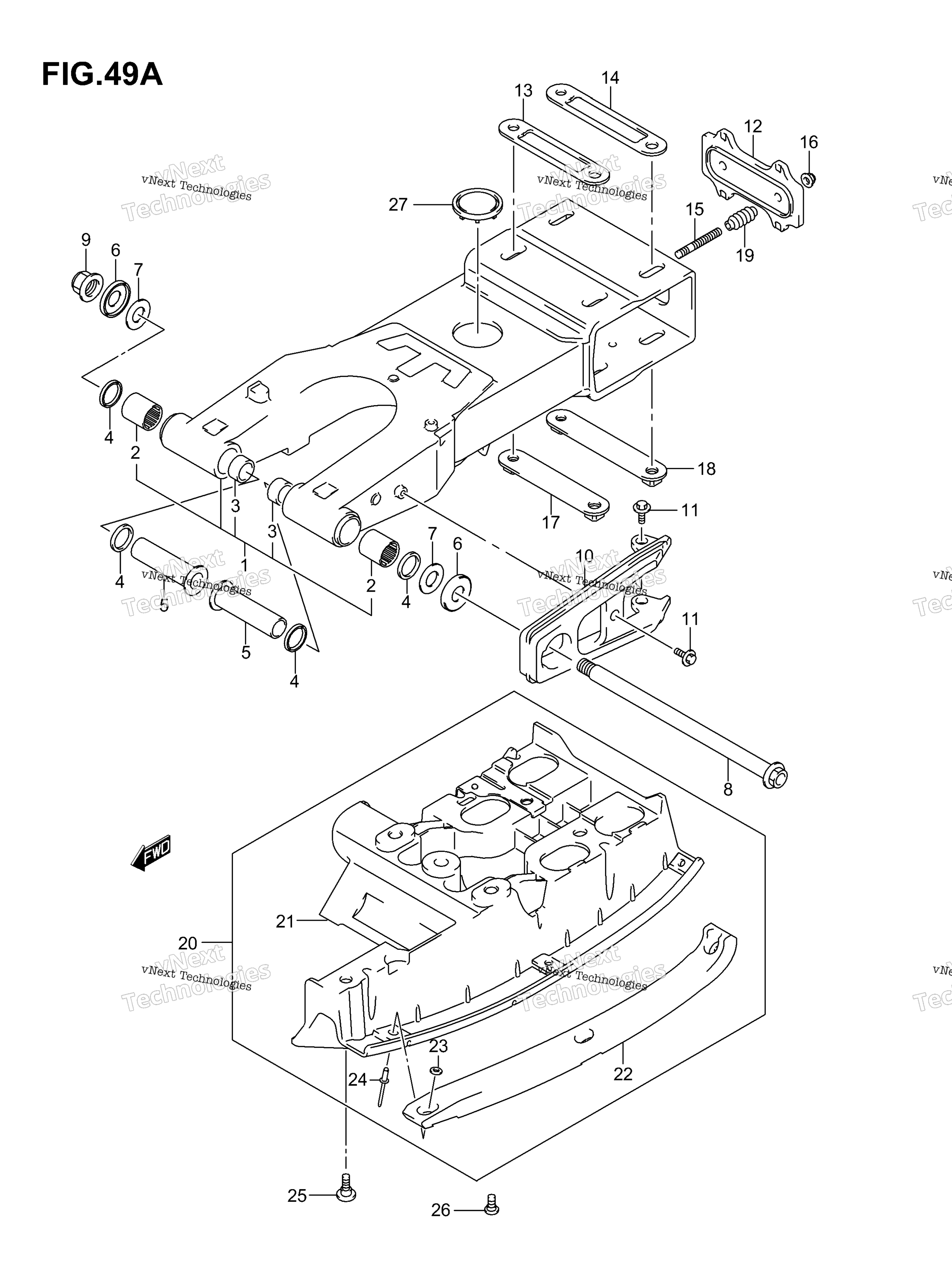 задний Swinging Arm (Model K3 F.No.32113658%)