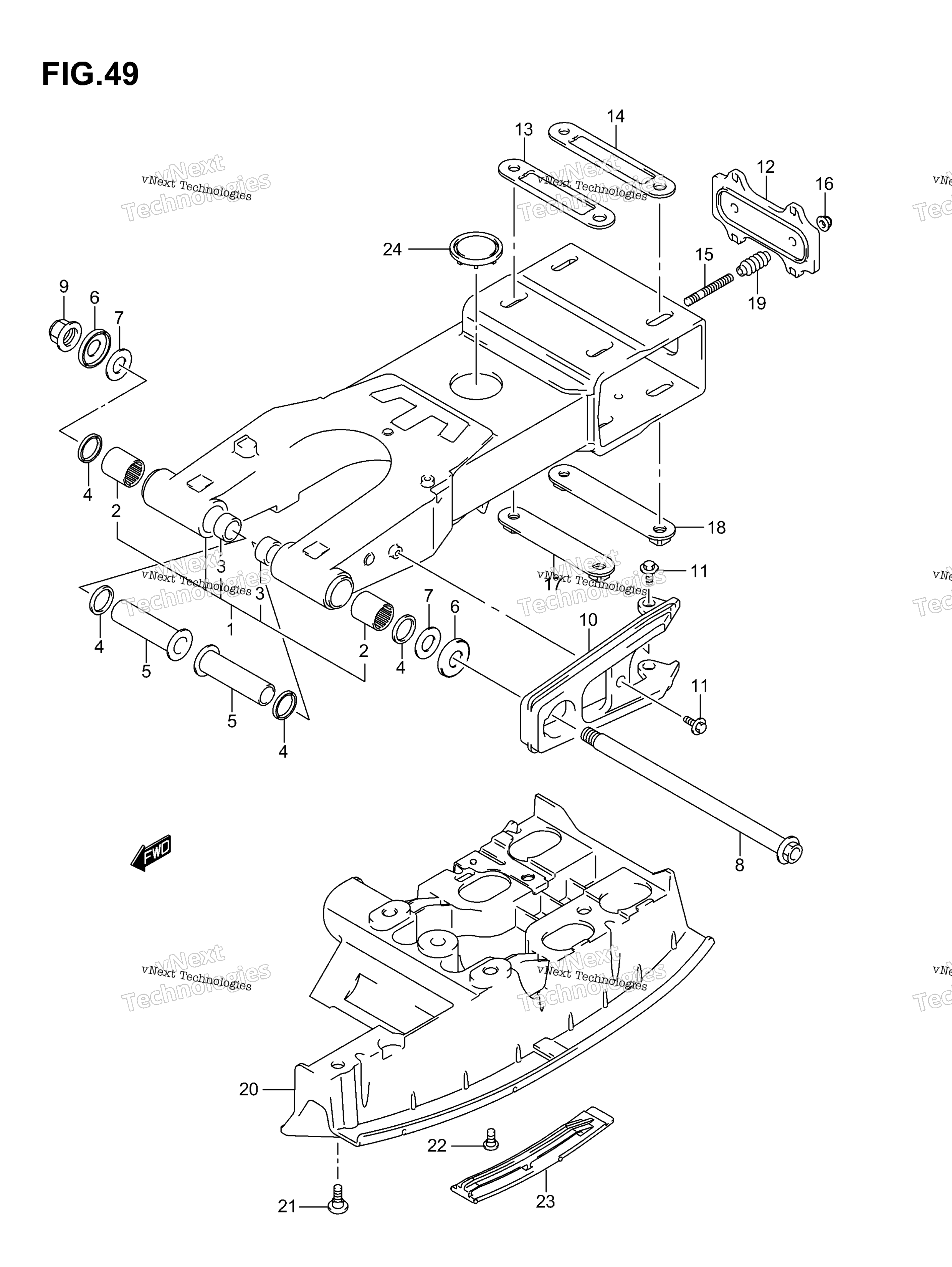 задний Swinging Arm (Model K3%F.No.32113657)