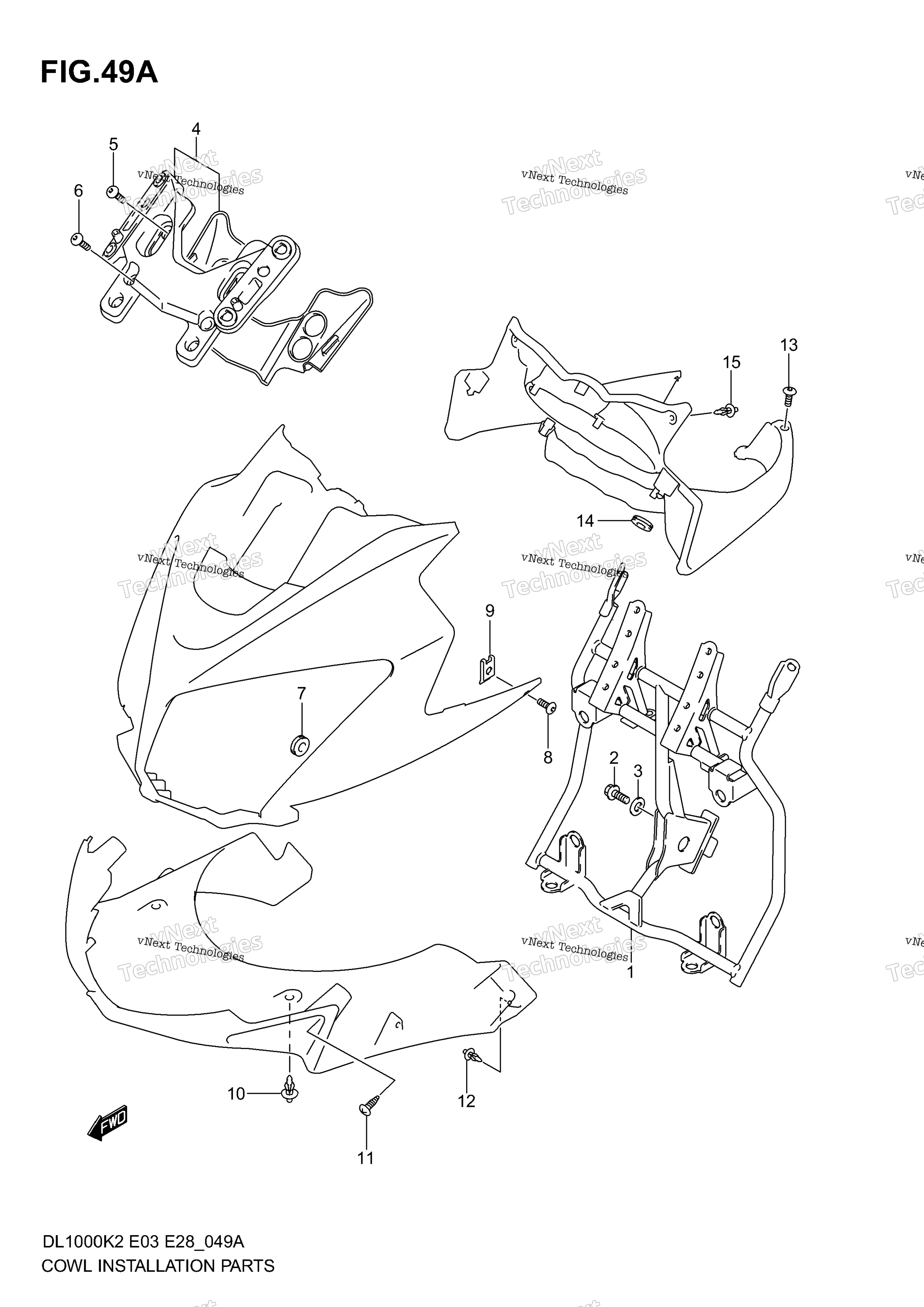 Cowl кузов Installation Parts (Model K4 / K5 / K6)
