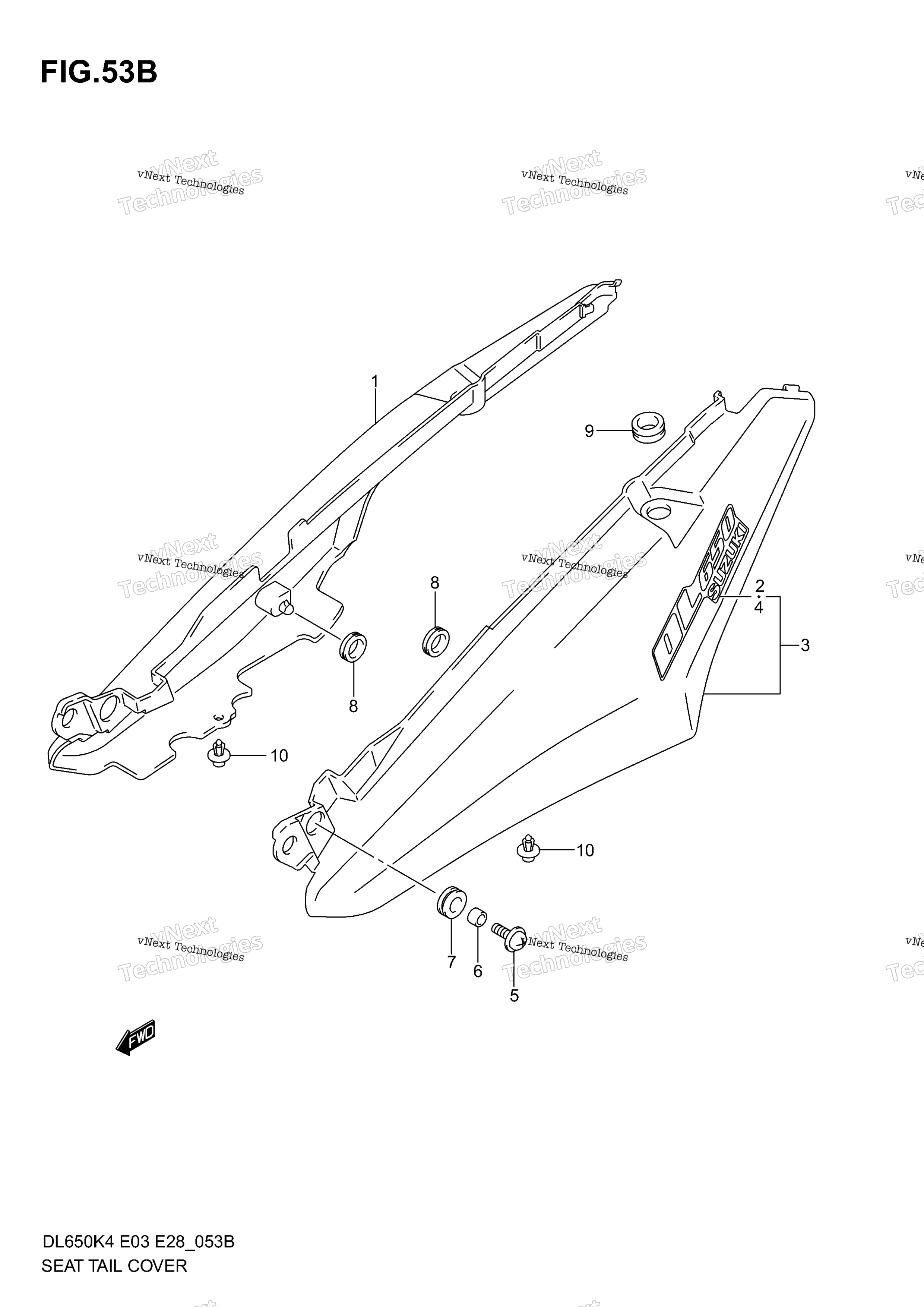 сиденье Tail крышка (Model K6)