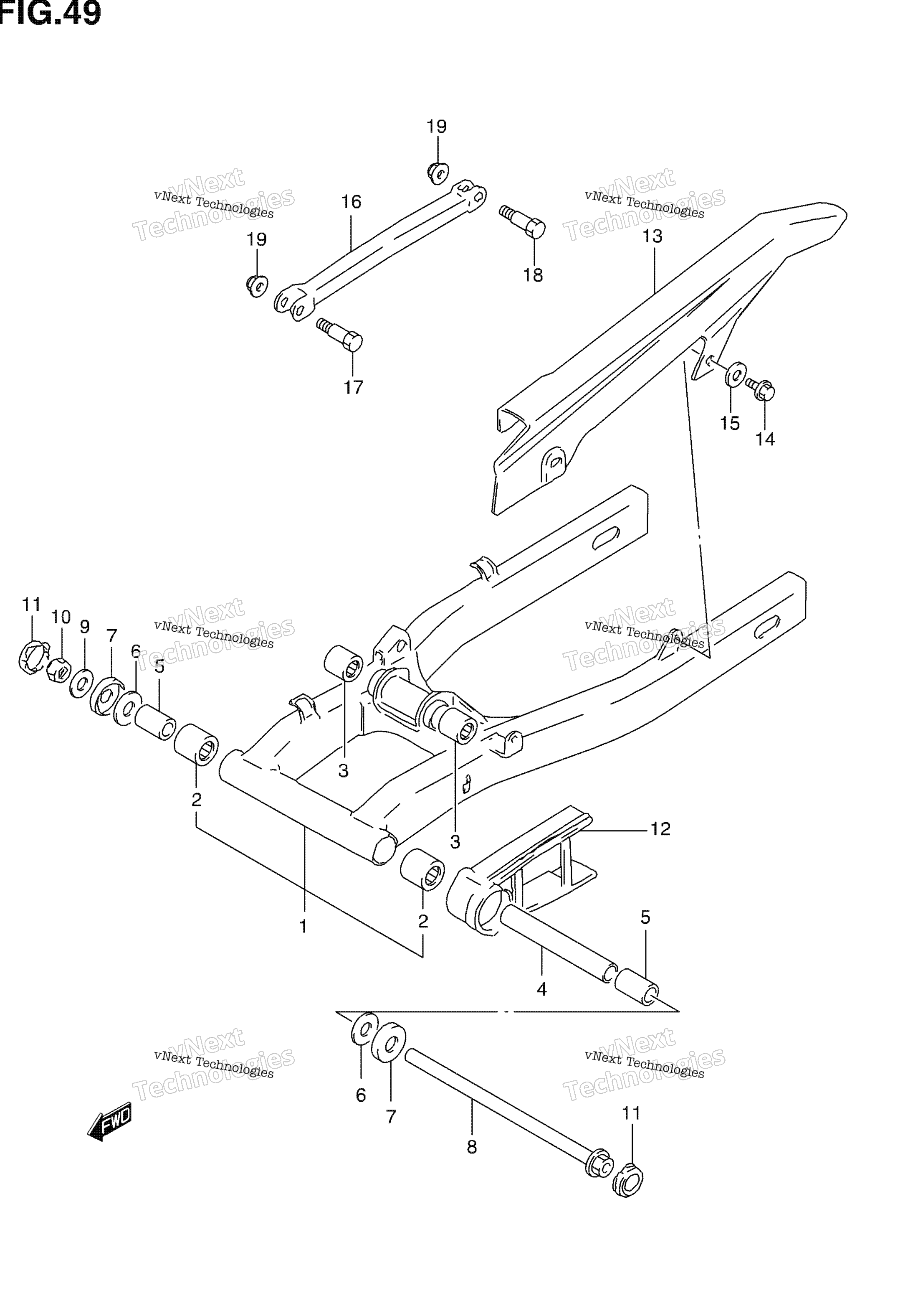 задний Swinging Arm (Not For U.S. Market)