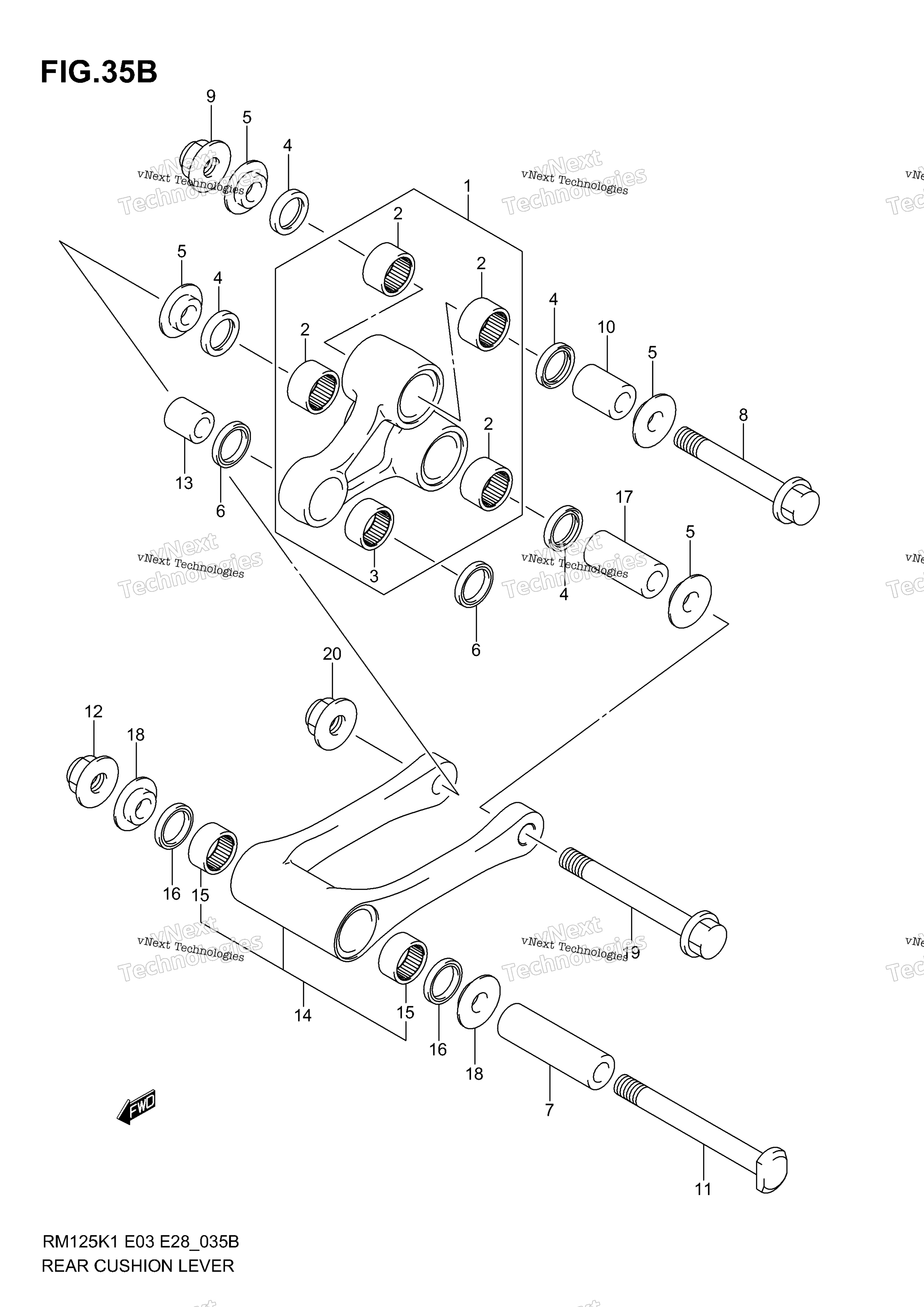 Рычаг заднего амортизатора (Model K4/K5/K6)