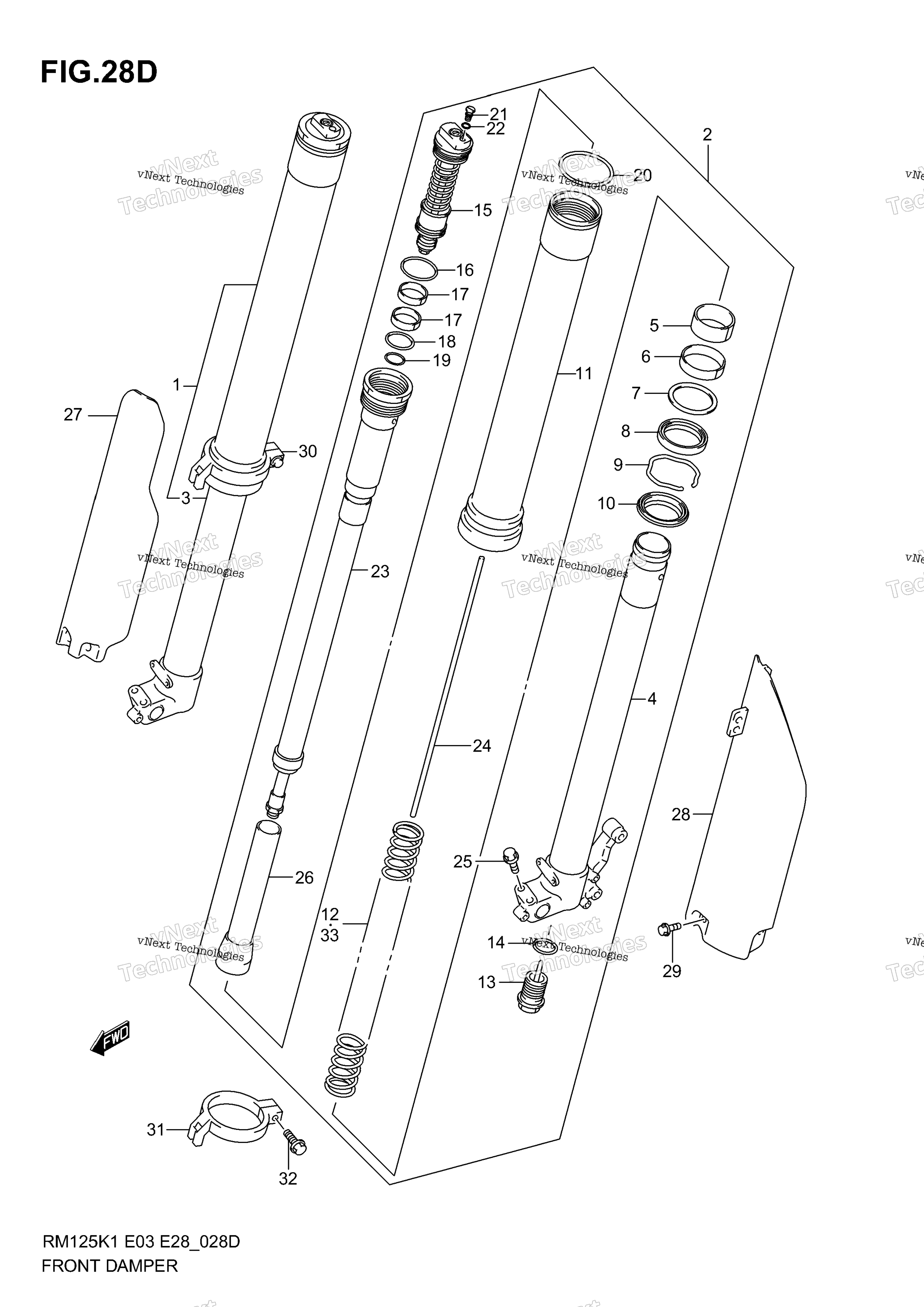 Передний амортизатор (Model K5)