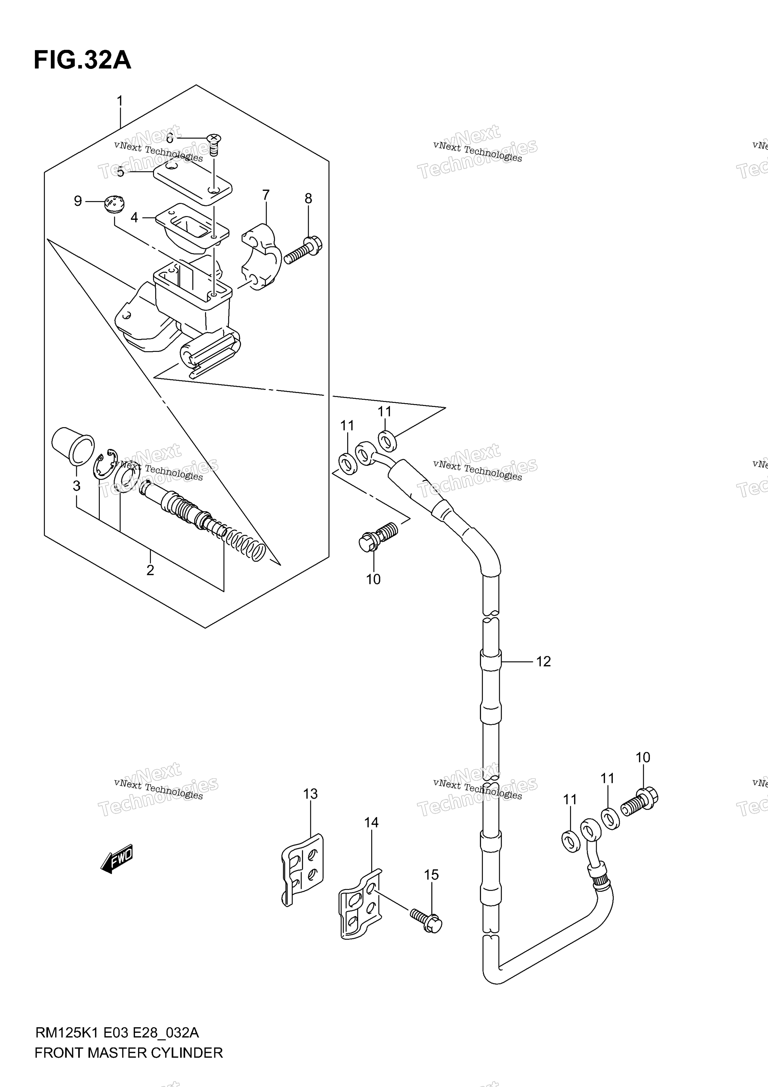 Передний главный цилиндр тормоза (Model K4)