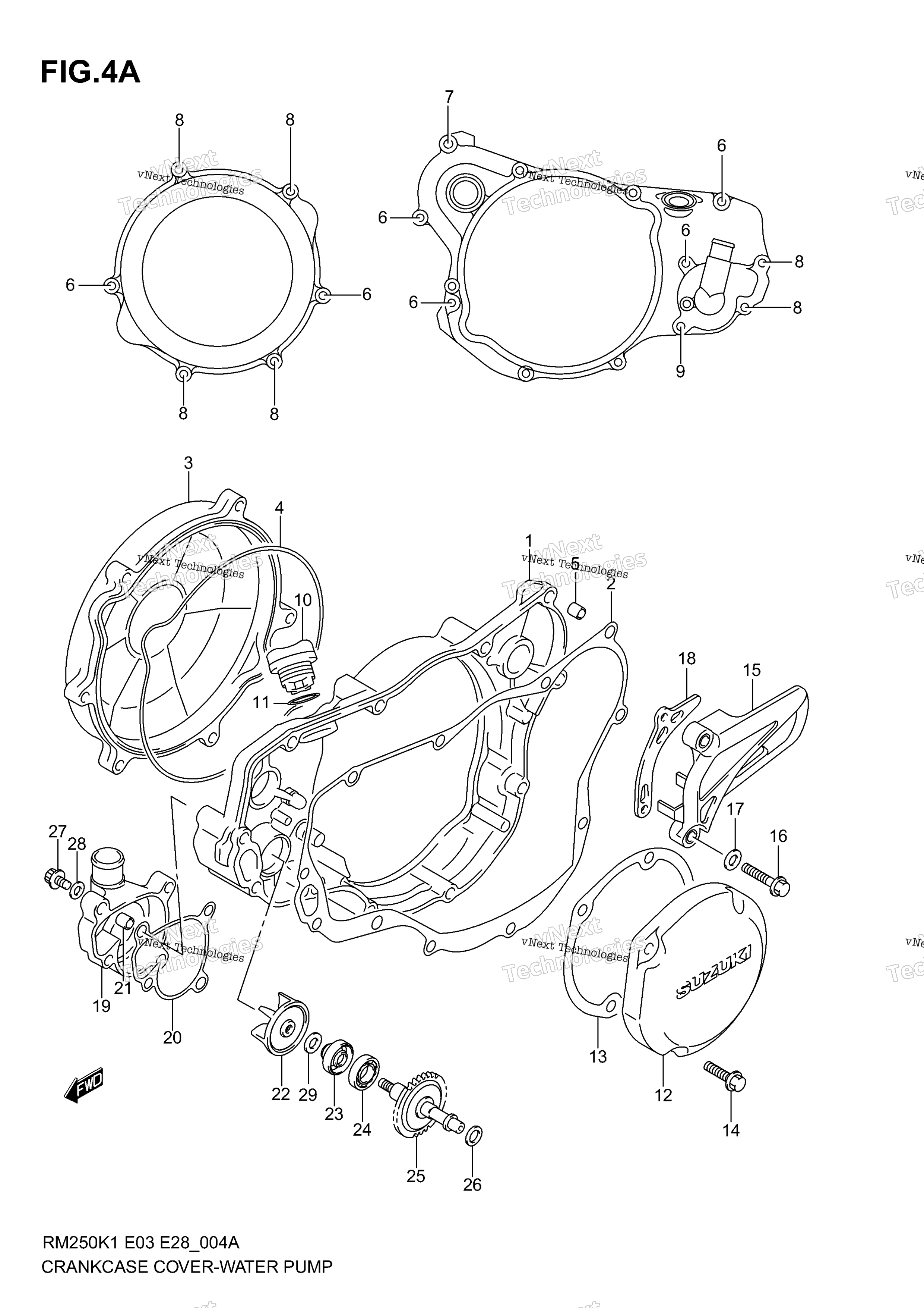 Картер Cover-Water Pump (Model K3/K4/K5/K6)
