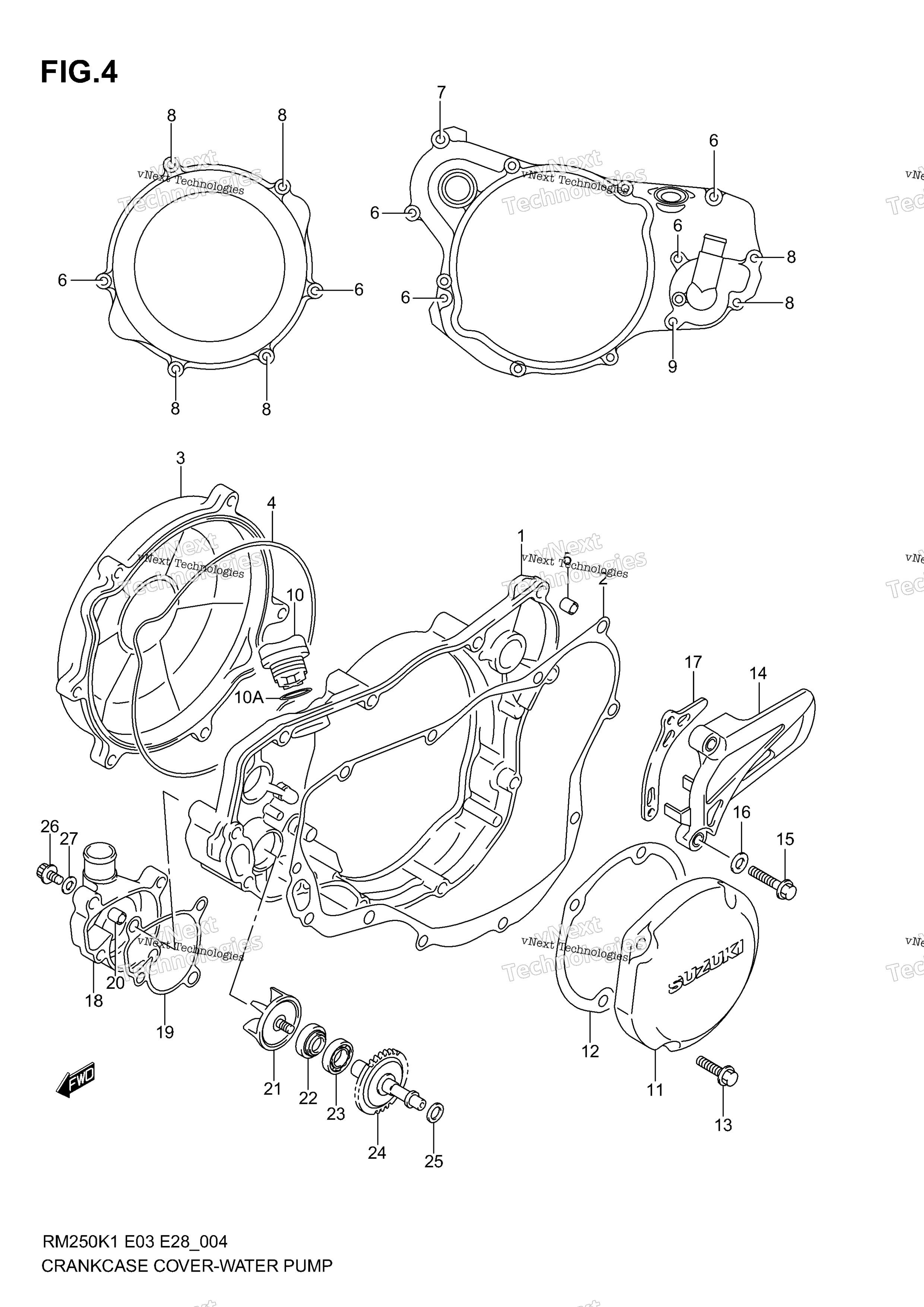 Картер Cover- Water Pump (Model K1/K2)