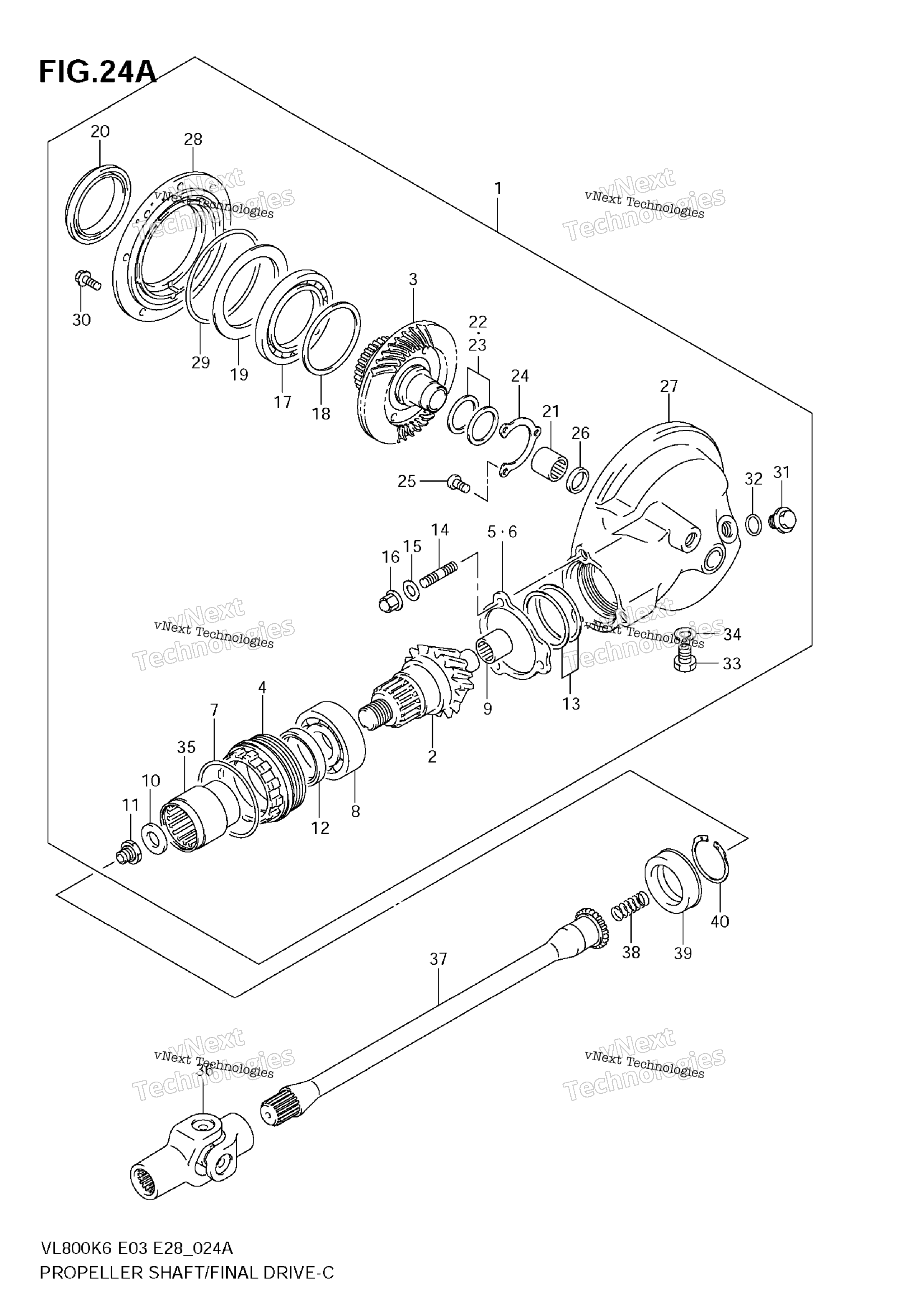 Propeller Shaft Final привод передача (Vl800ck7 / Ck8 / Ck9)