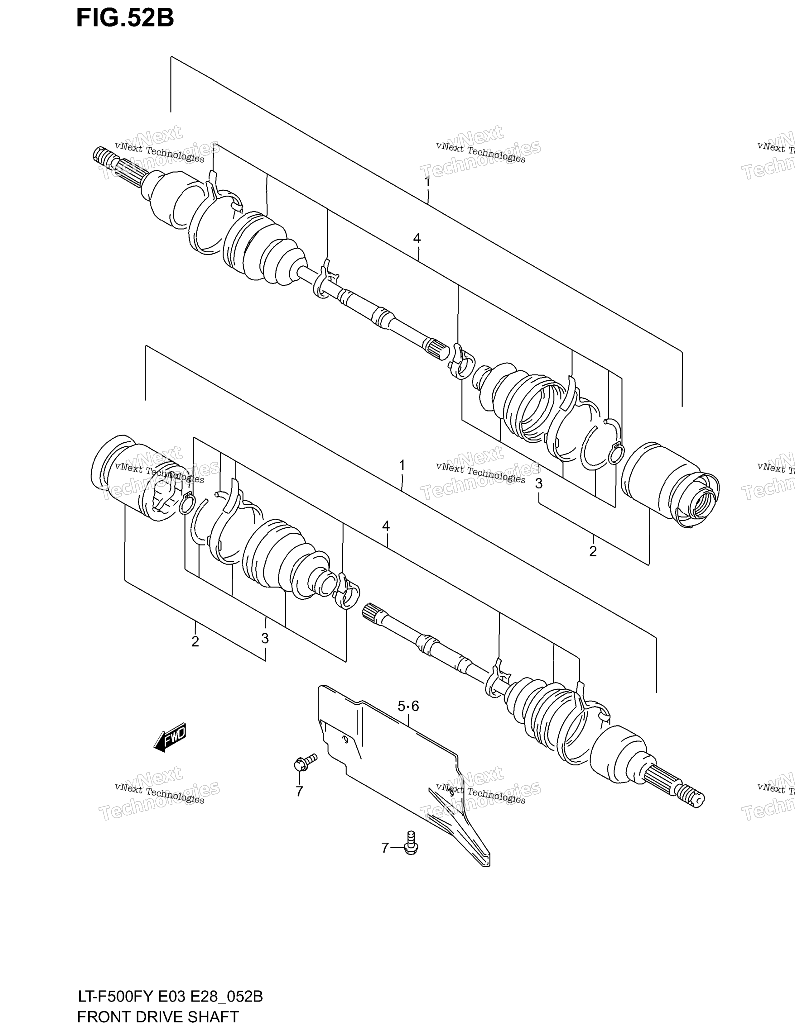 Передняя часть Drive Shaft (Model K1/K2)