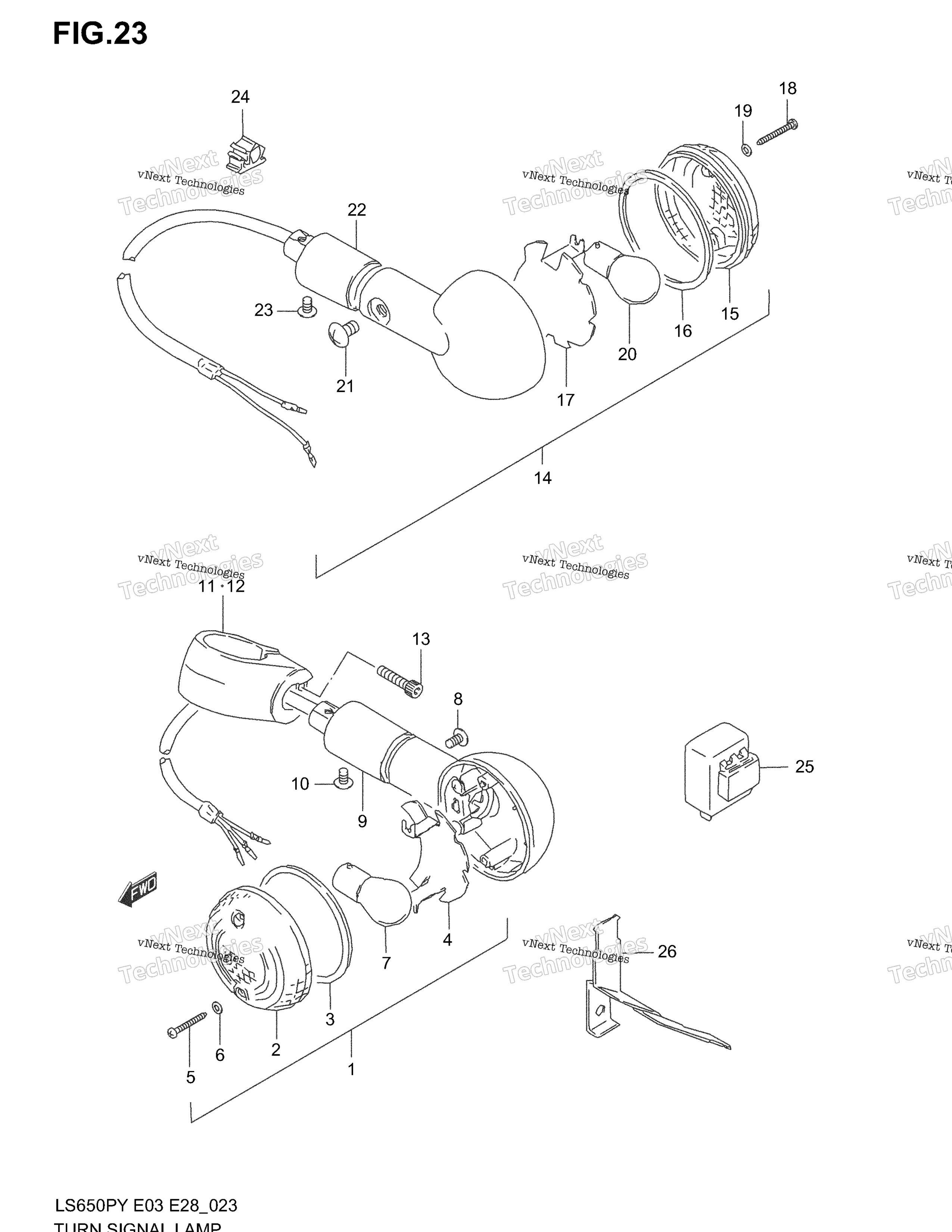 Turn Signal Lamp (Model T / V / W / Y / K1 / K2 / K3)