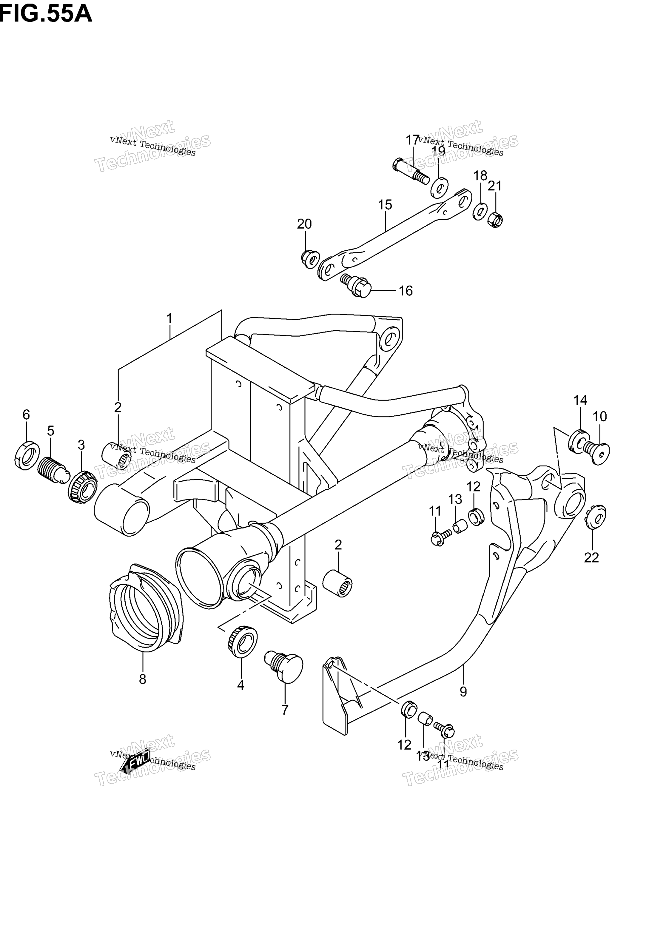 задний Swinging Arm (Model K3 / K4 / K5)