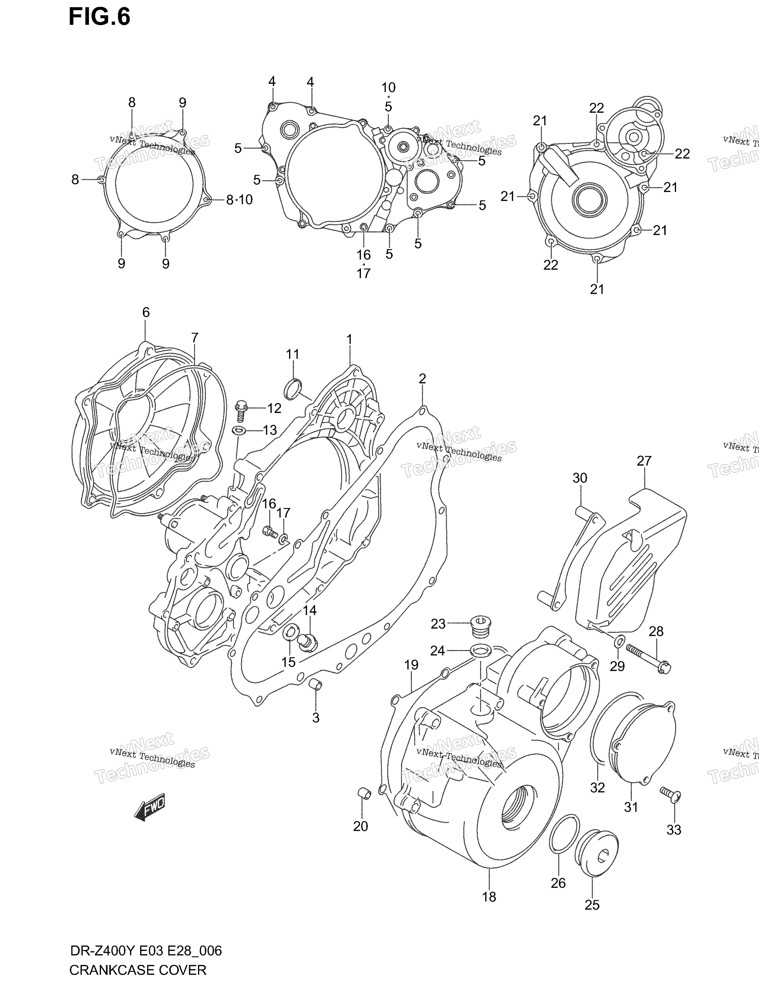 Крышка картера (Dr-Z400ey/Ek1/Ek2/Ek3/Ek4)