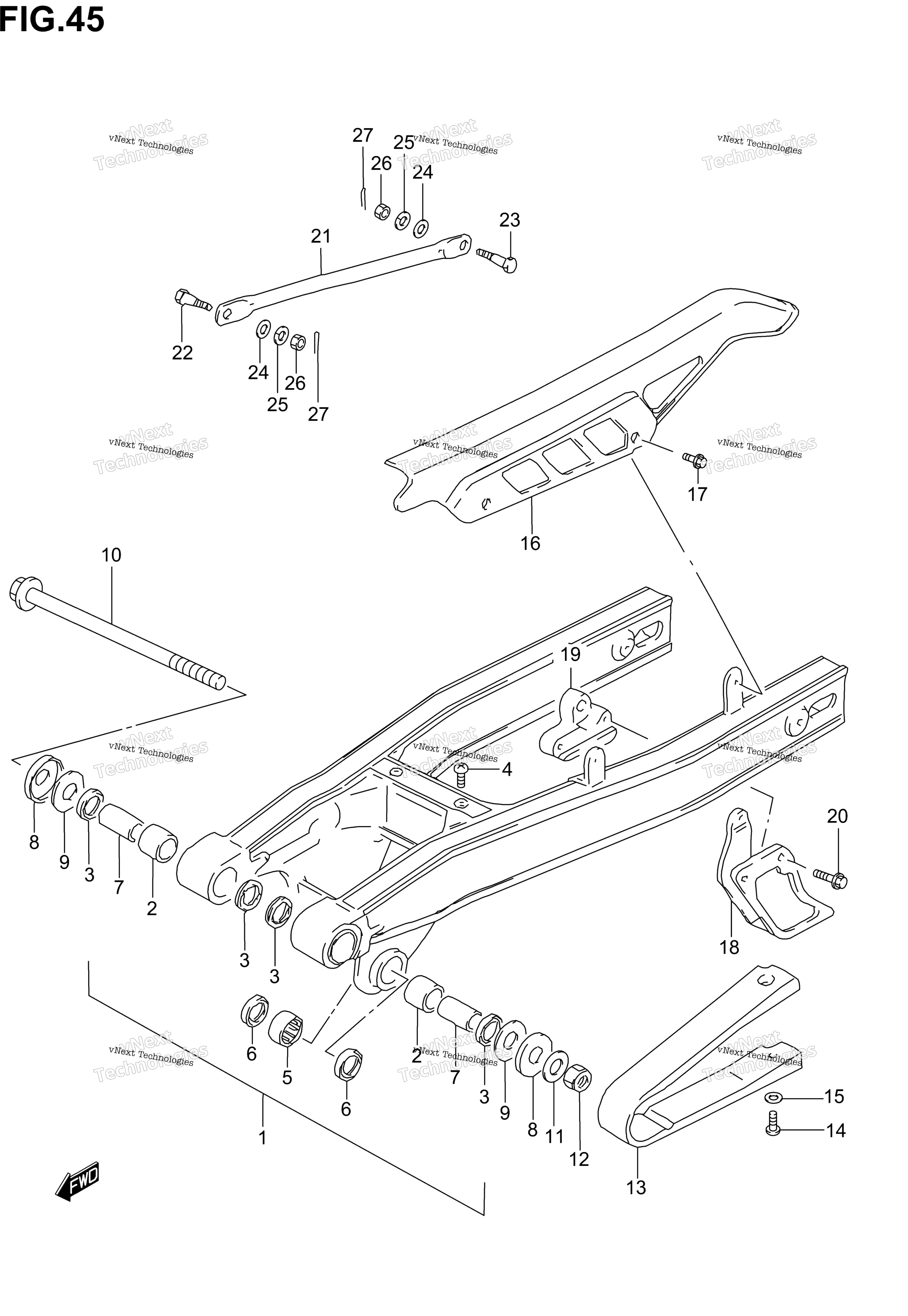 задний Swinging Arm