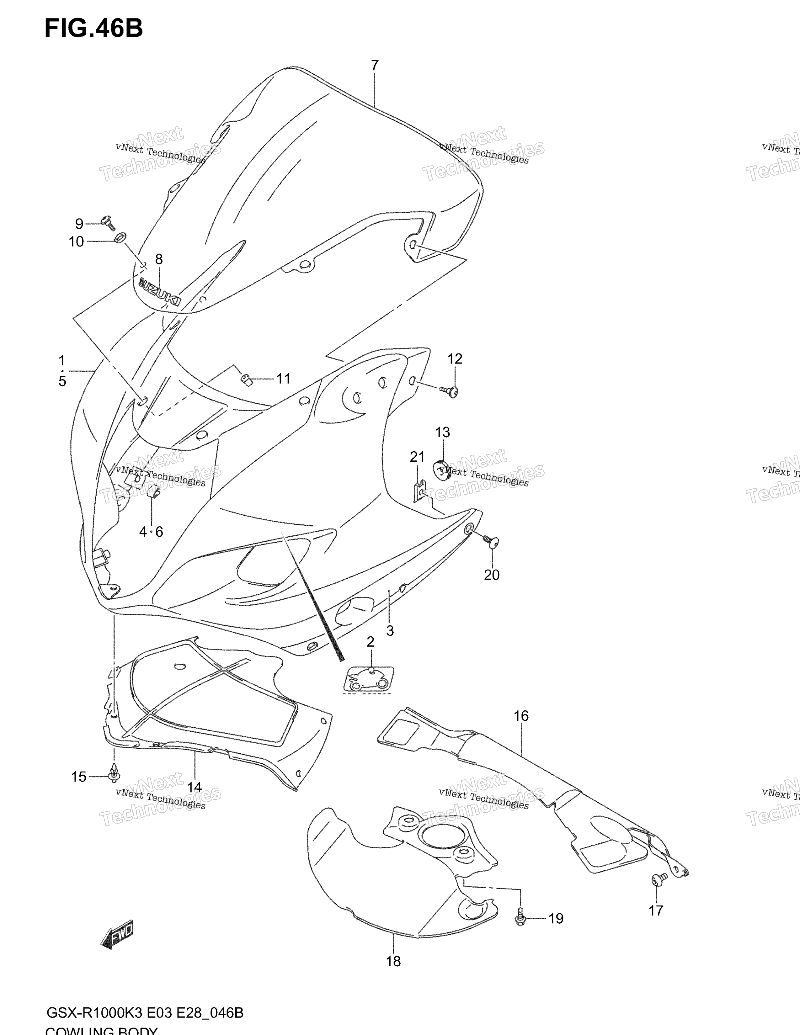 Обтекатель (Gsx-R1000zk4)