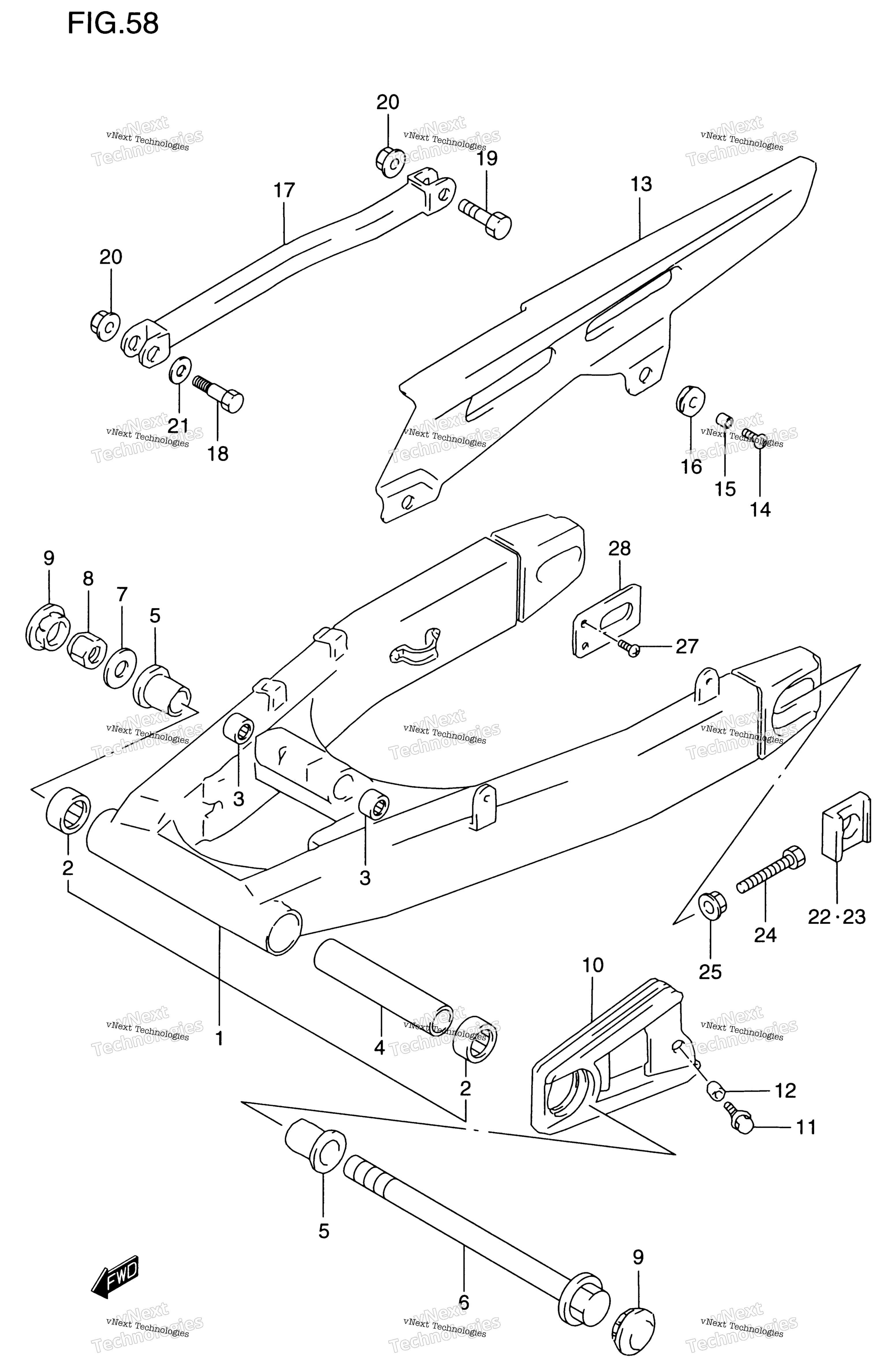 задний Swinging Arm (Gsf1200sv / Sw / Sx / Sy)