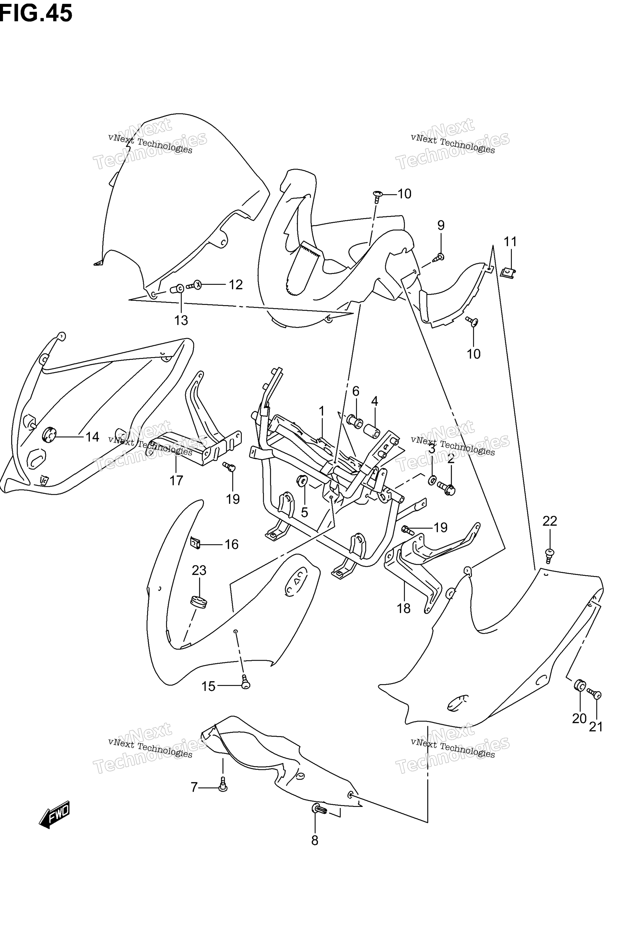Обтекатель Installation Parts (Gsf1200sk1/Sk2/Sk3/Sk4/Sk5/Szk5)