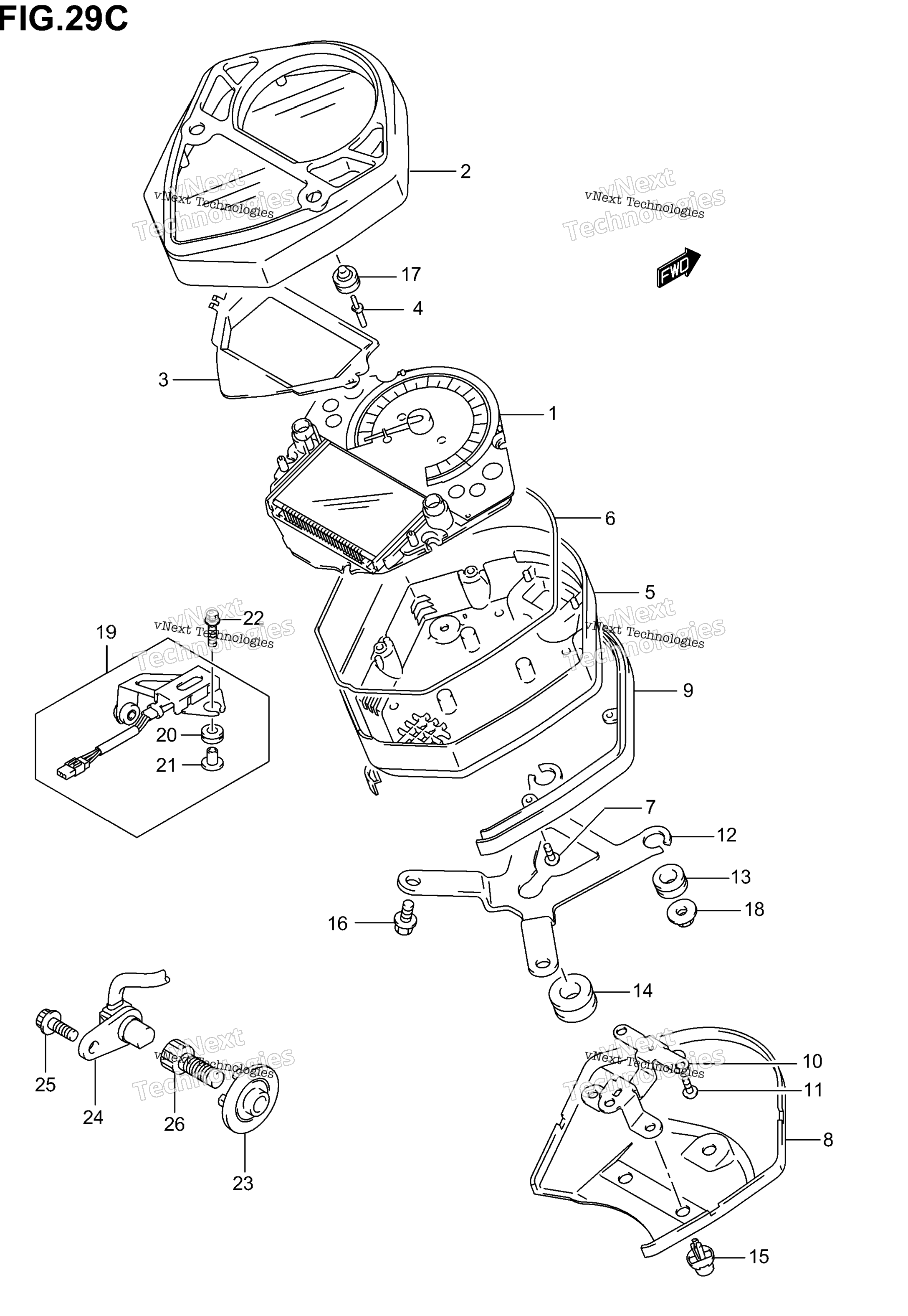 Спидометр (Sv1000k5) Not For U.S. Market