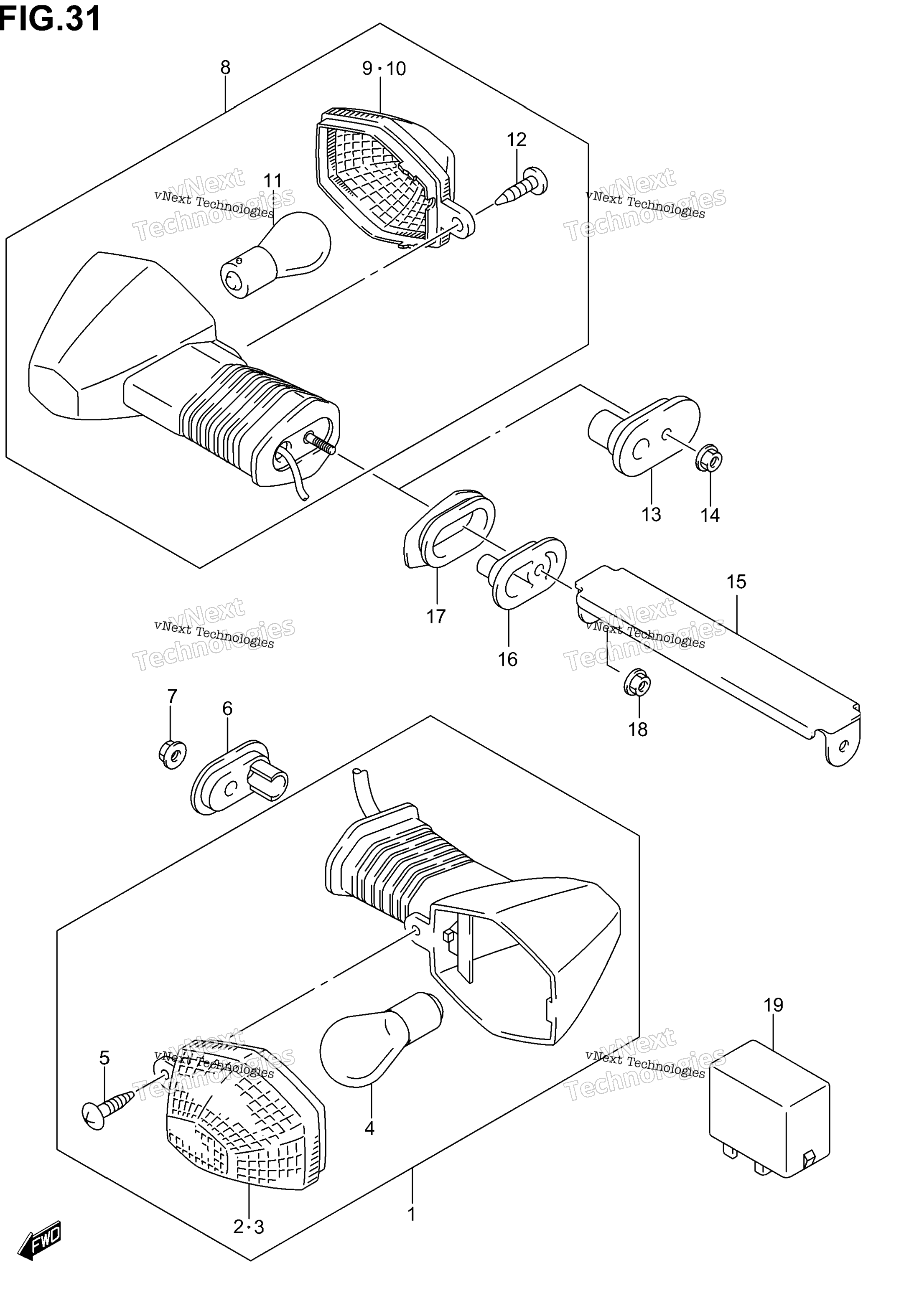 Указатель поворота (Sv1000sk3/Sk4/Sk5)