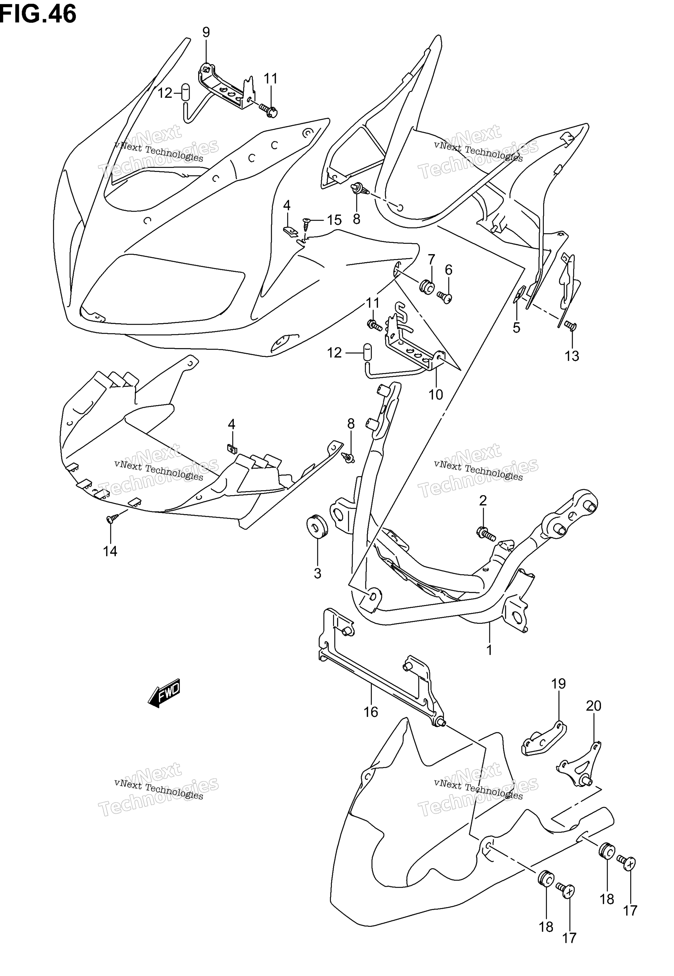 Обтекатель Installation Parts (Sv1000sk3/Sk4/Sk5)