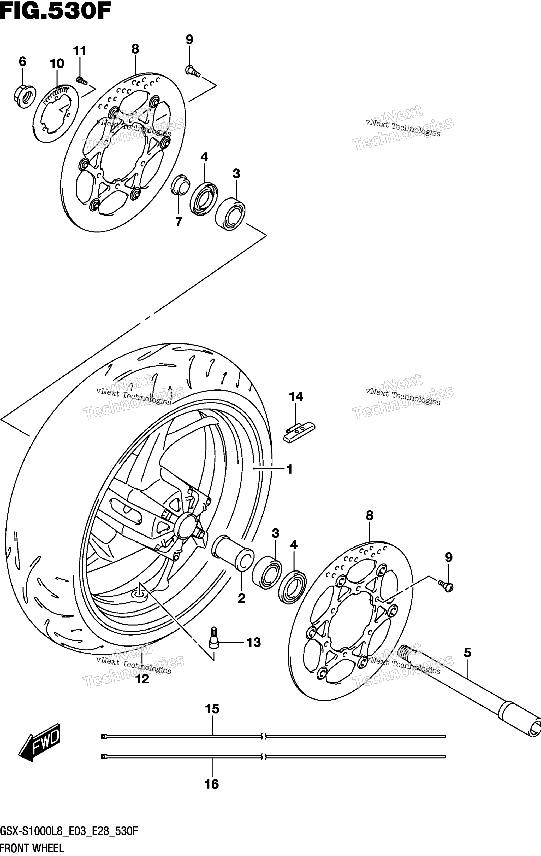 Переднее колесо (Gsx-S1000zl8 E33)