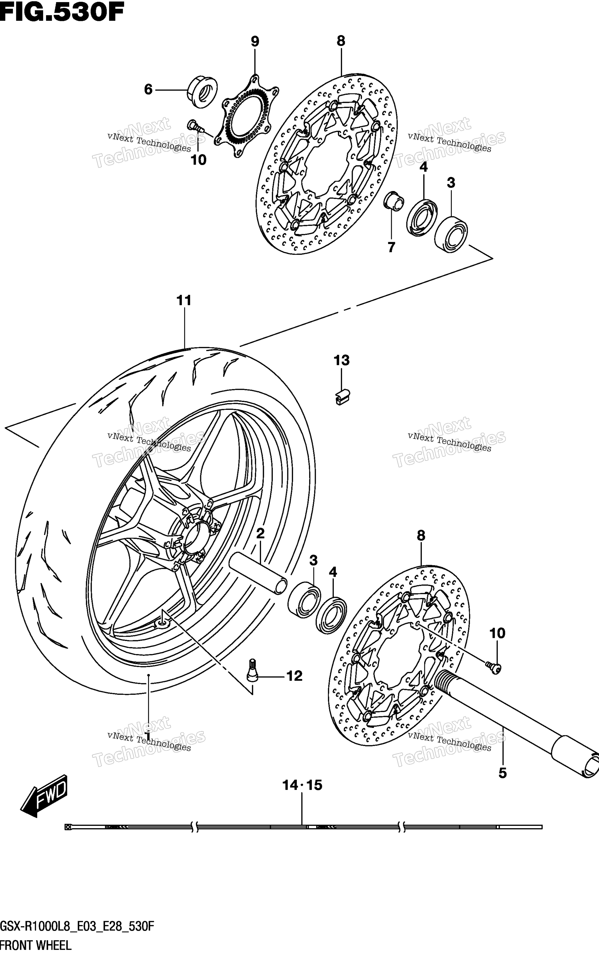 Переднее колесо (Gsx-R1000al8 E33) (For Ykv)