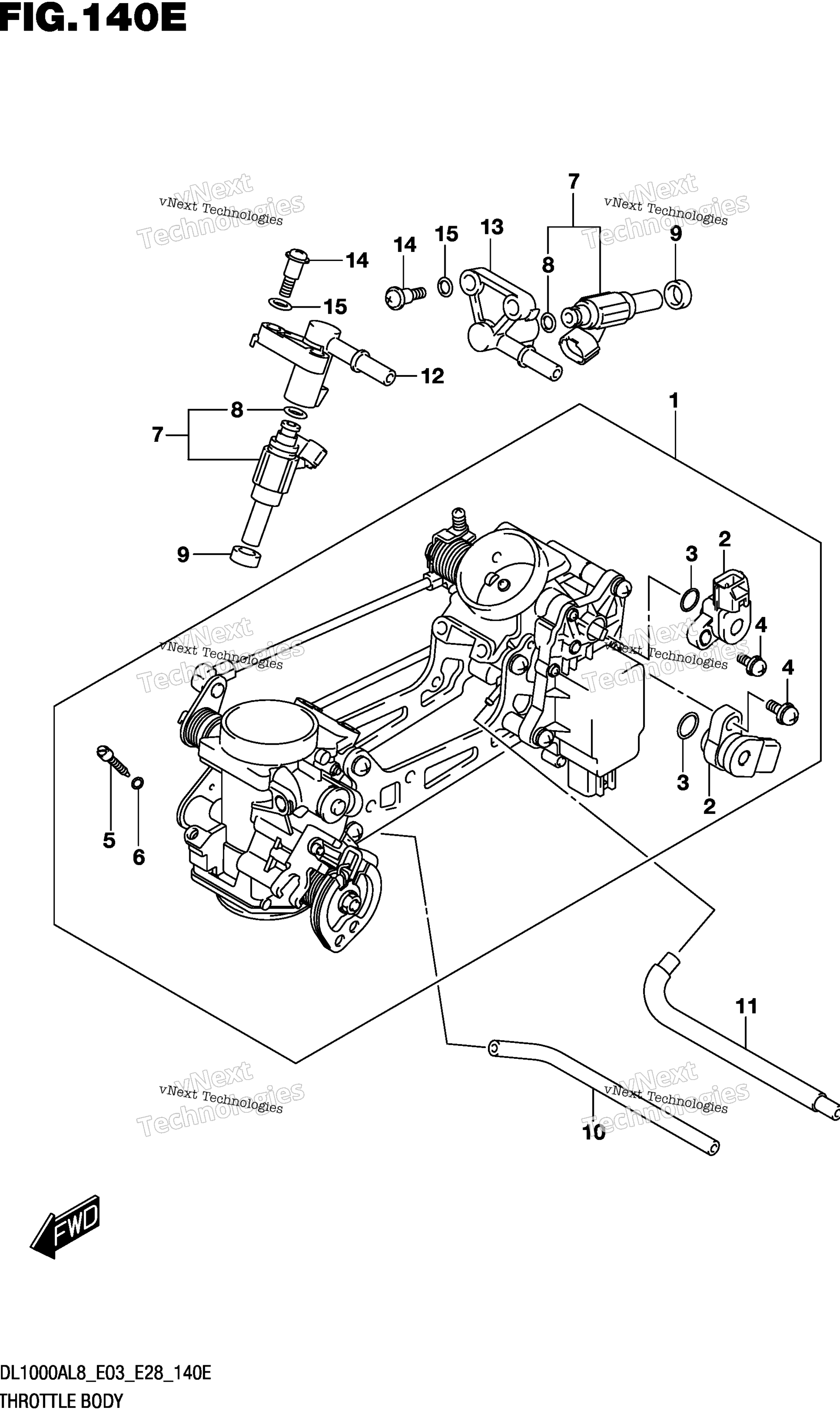 Дроссельный узел (Dl1000xal8 E28)