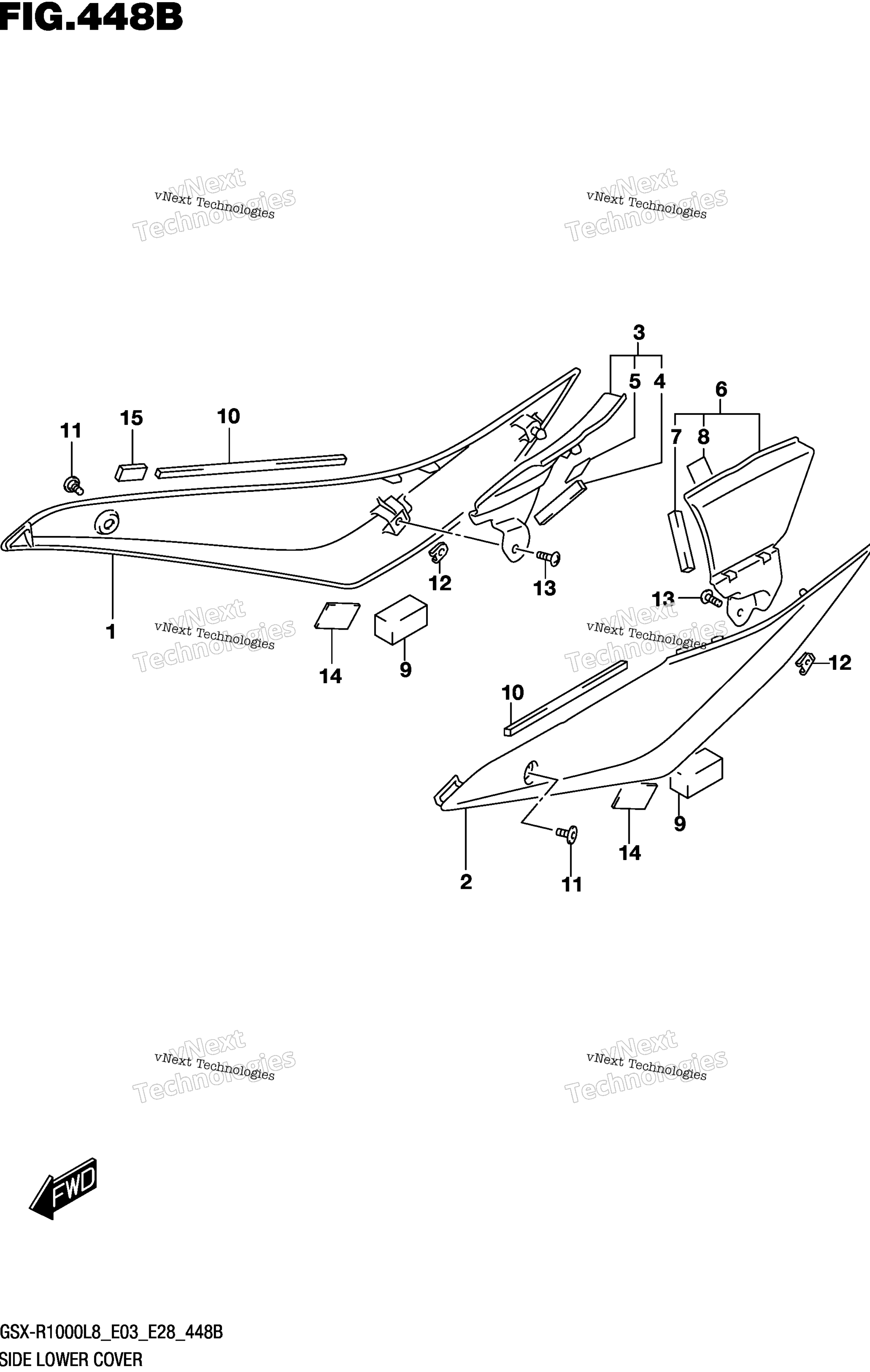 Side Lower крышка (Gsx R1000l8 E33)
