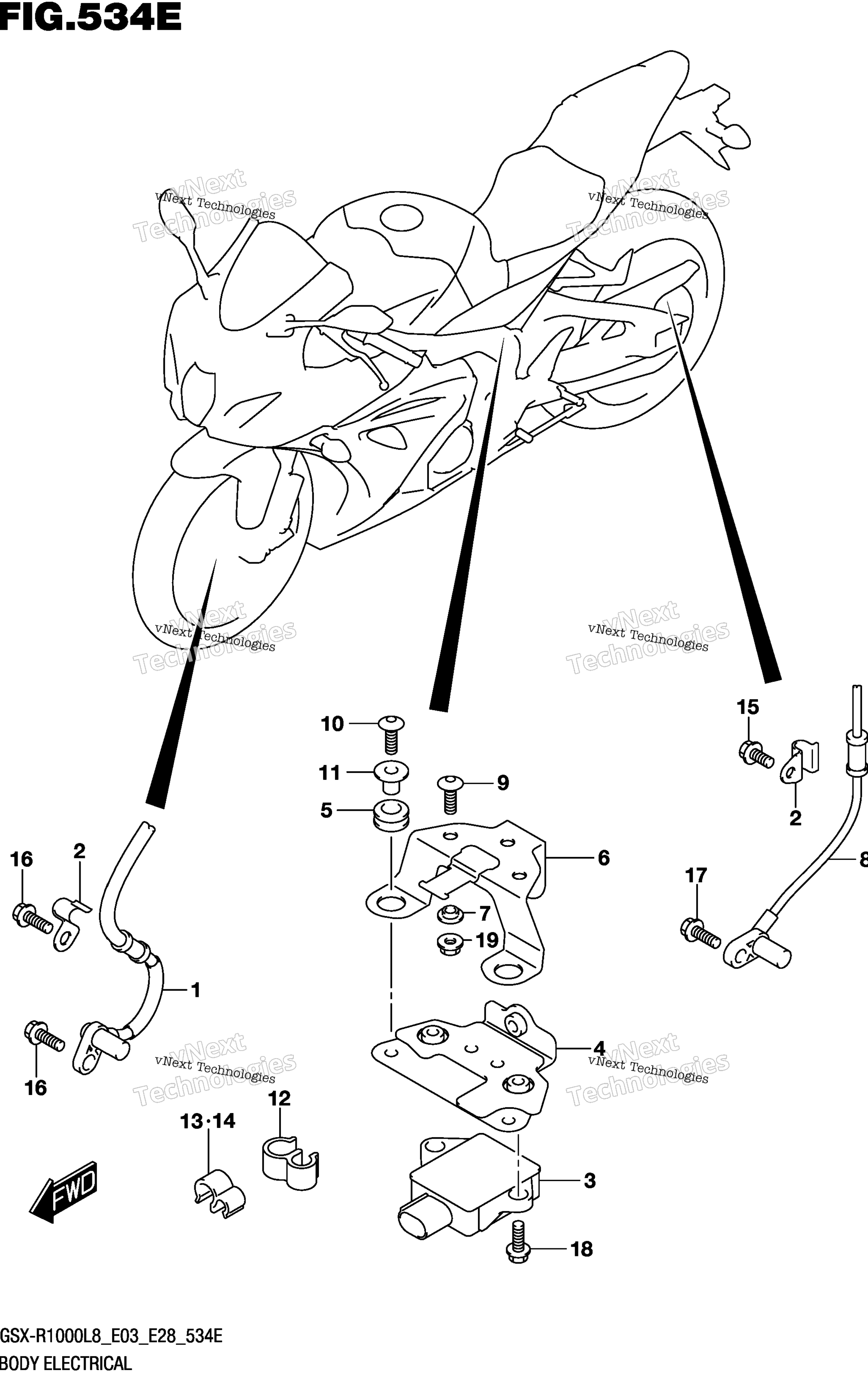 Электрооборудование кузова (Gsx-R1000al8 E33)