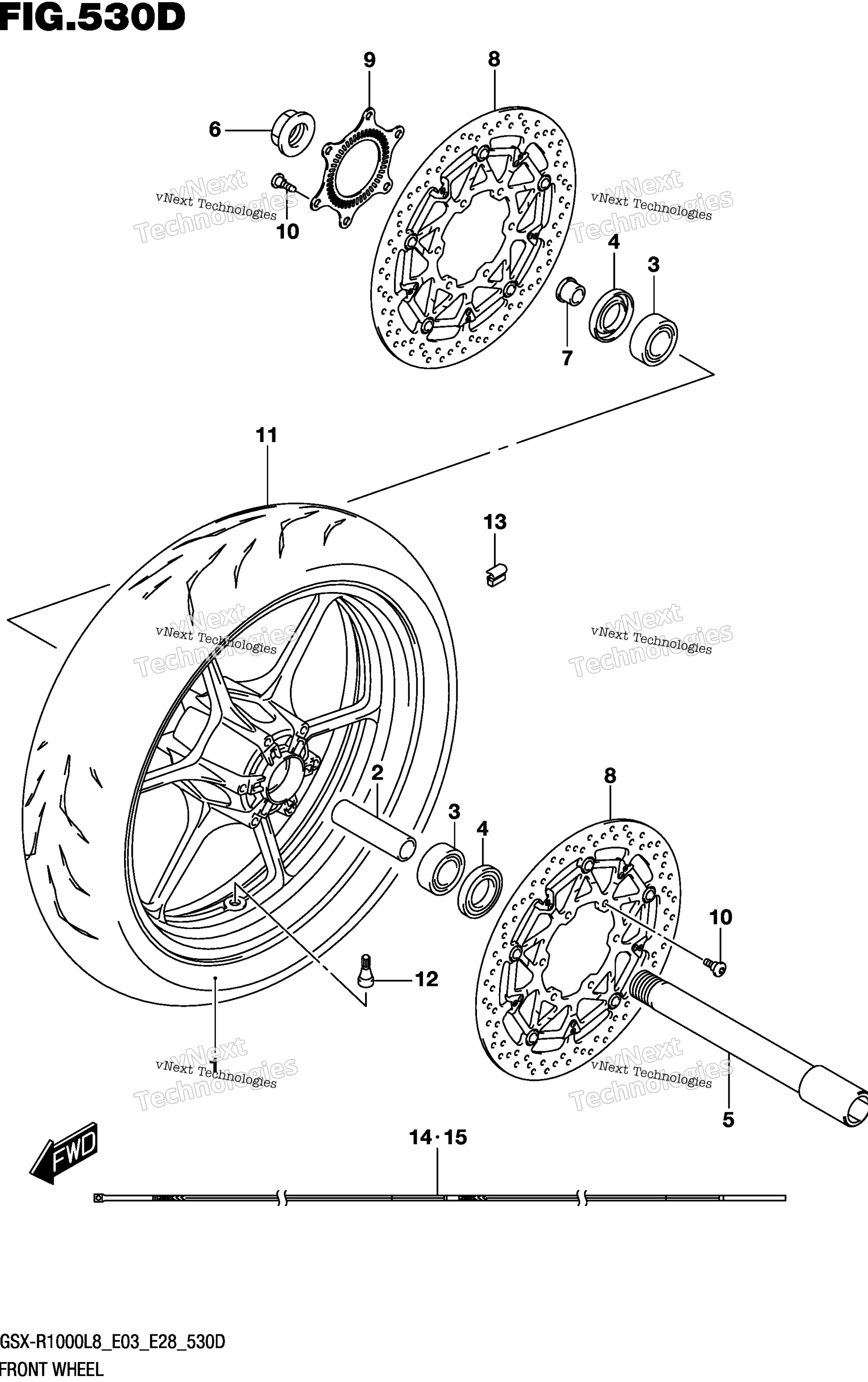 Переднее колесо (Gsx-R1000al8 E03) (For Ykv)