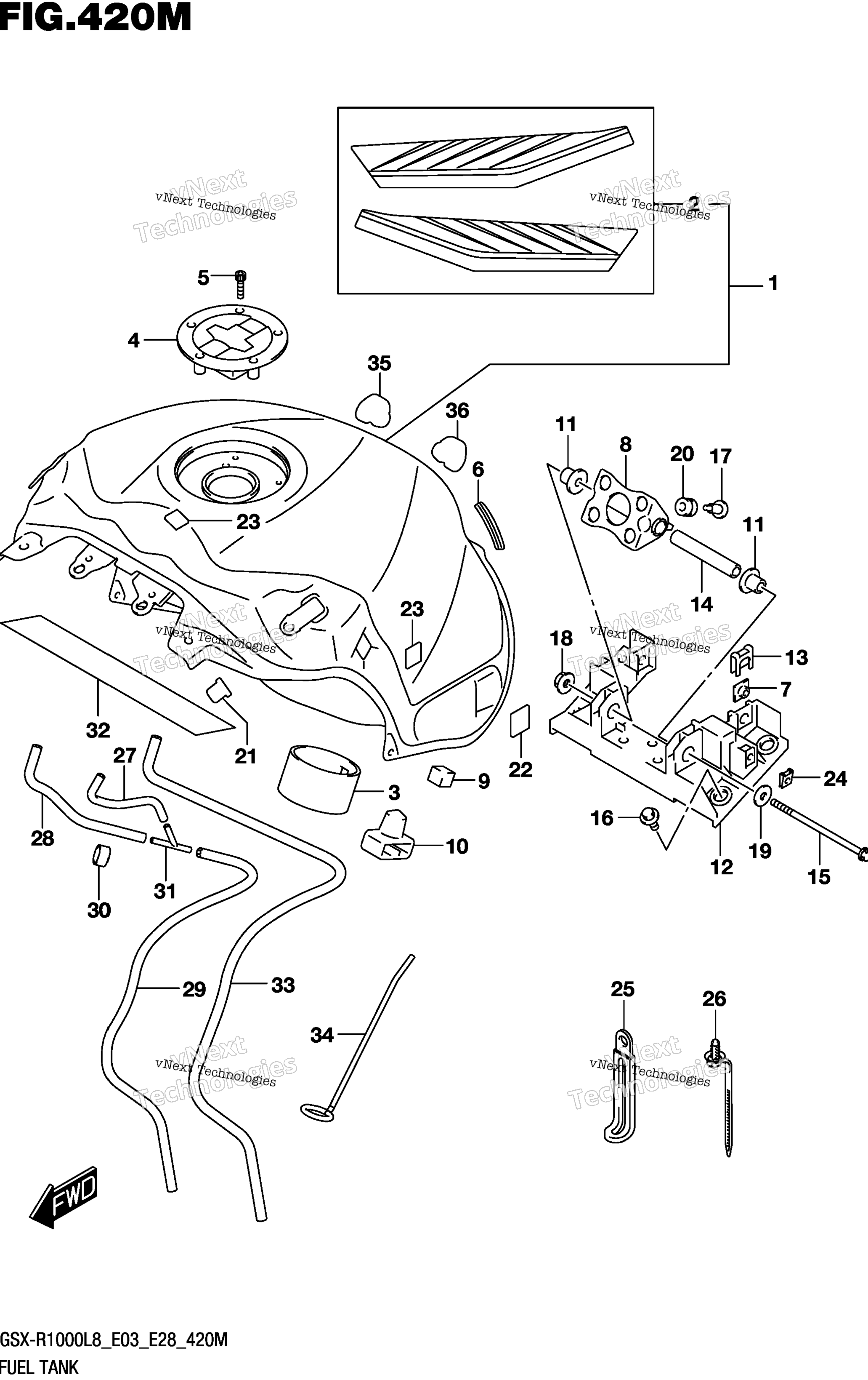 Топливный бак (Gsx-R1000rzl8 E28)