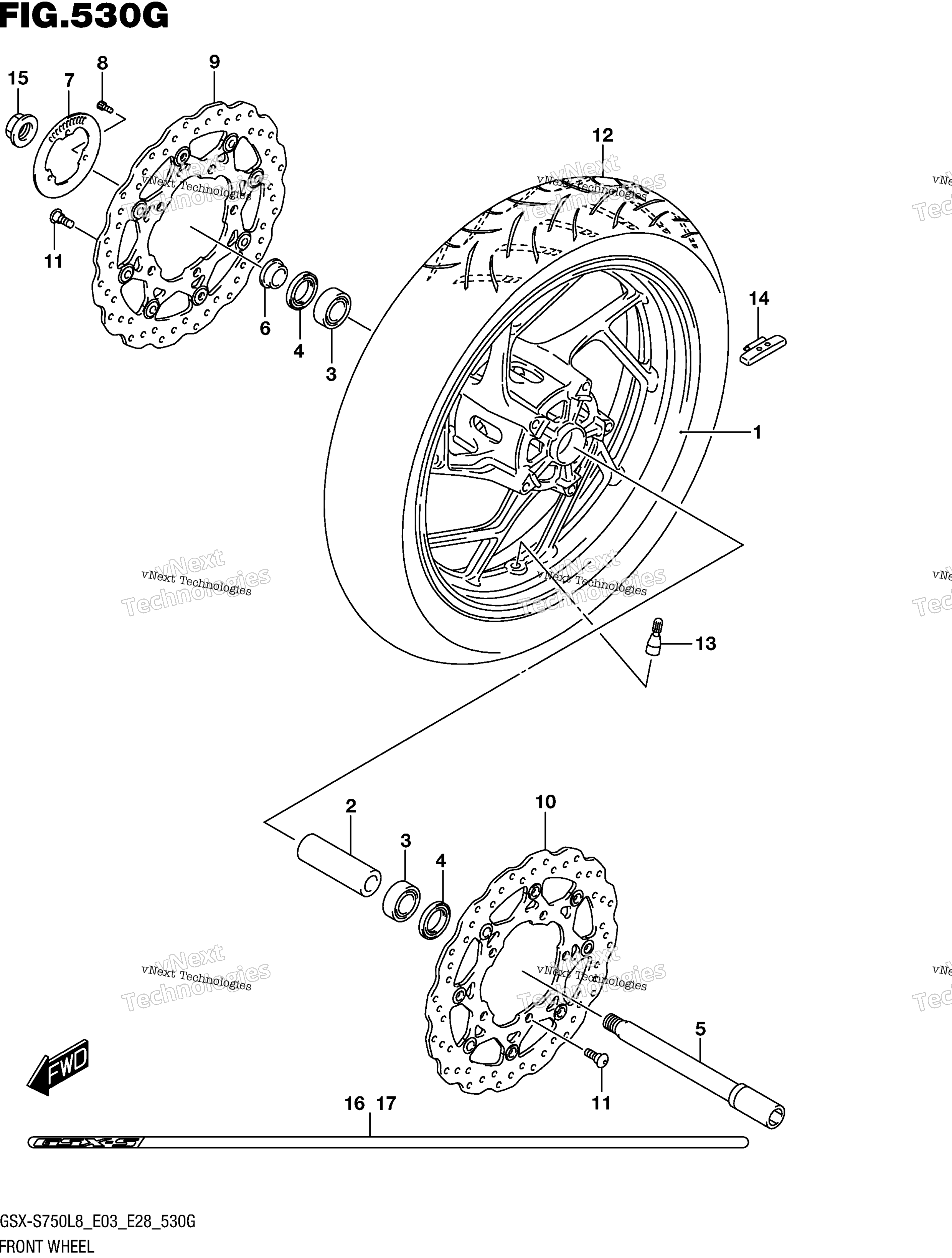 Переднее колесо (Gsx-S750azl8 E28)
