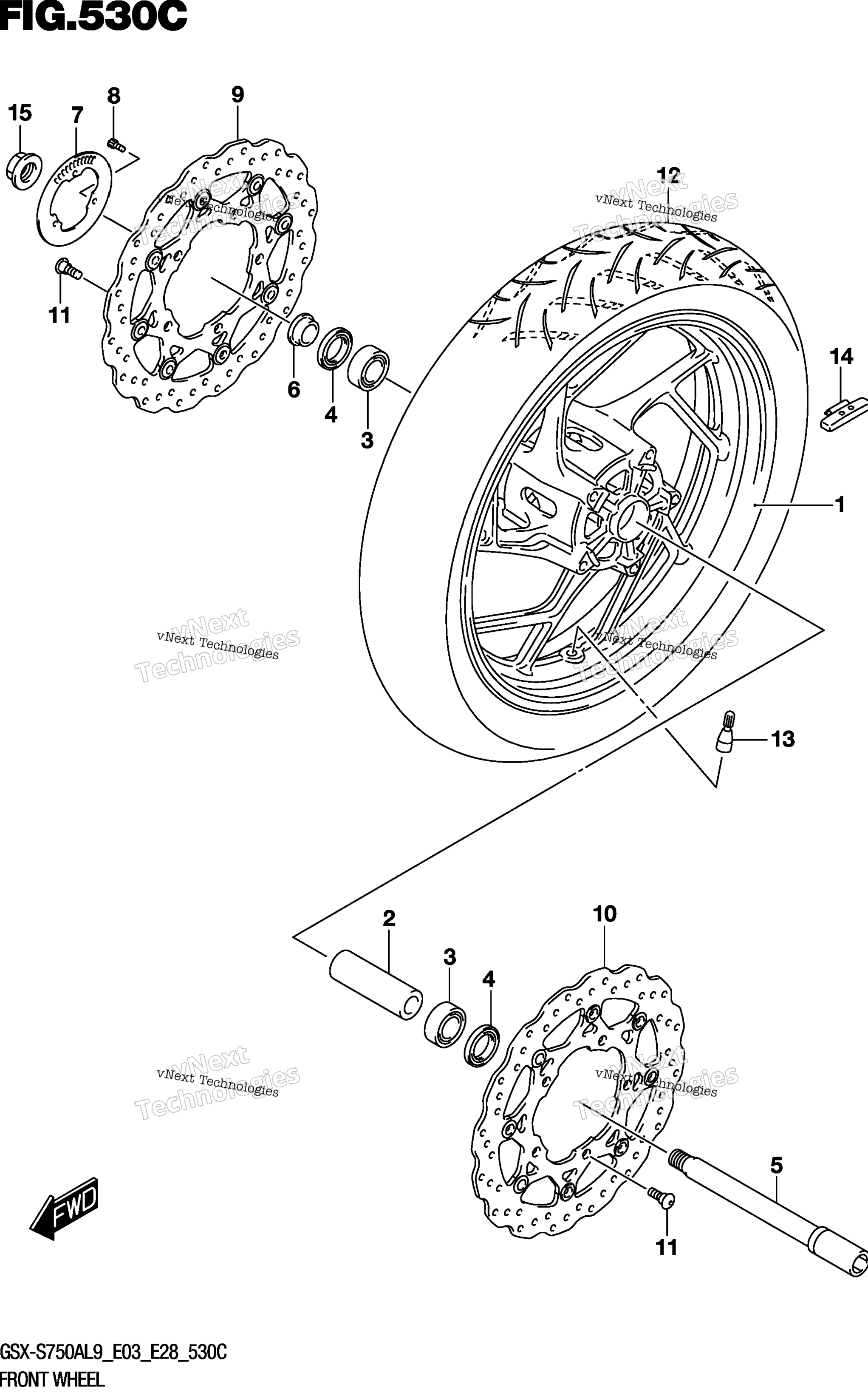 Переднее колесо (Gsx-S750al9 E28)