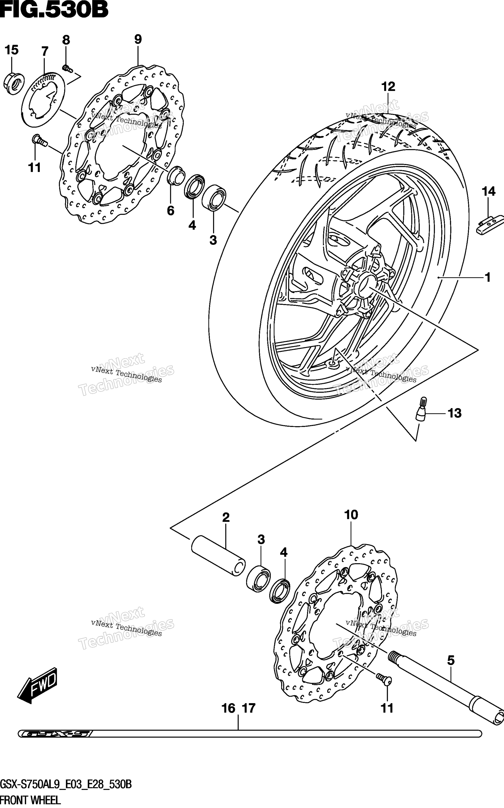 Переднее колесо (Gsx-S750zl9 E33)