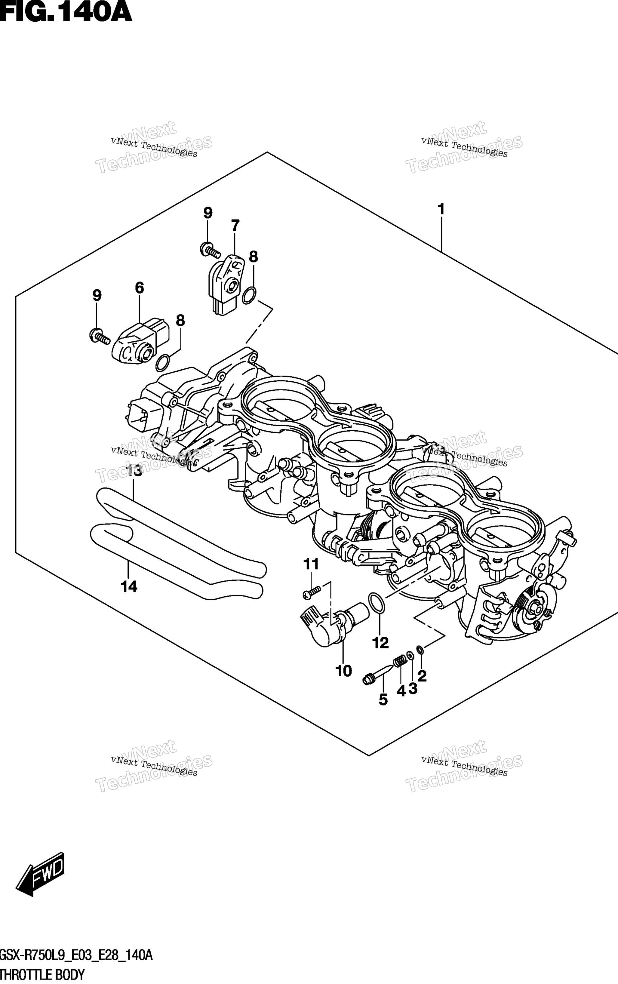 Дроссельный узел (Gsx-R750l9 E03)