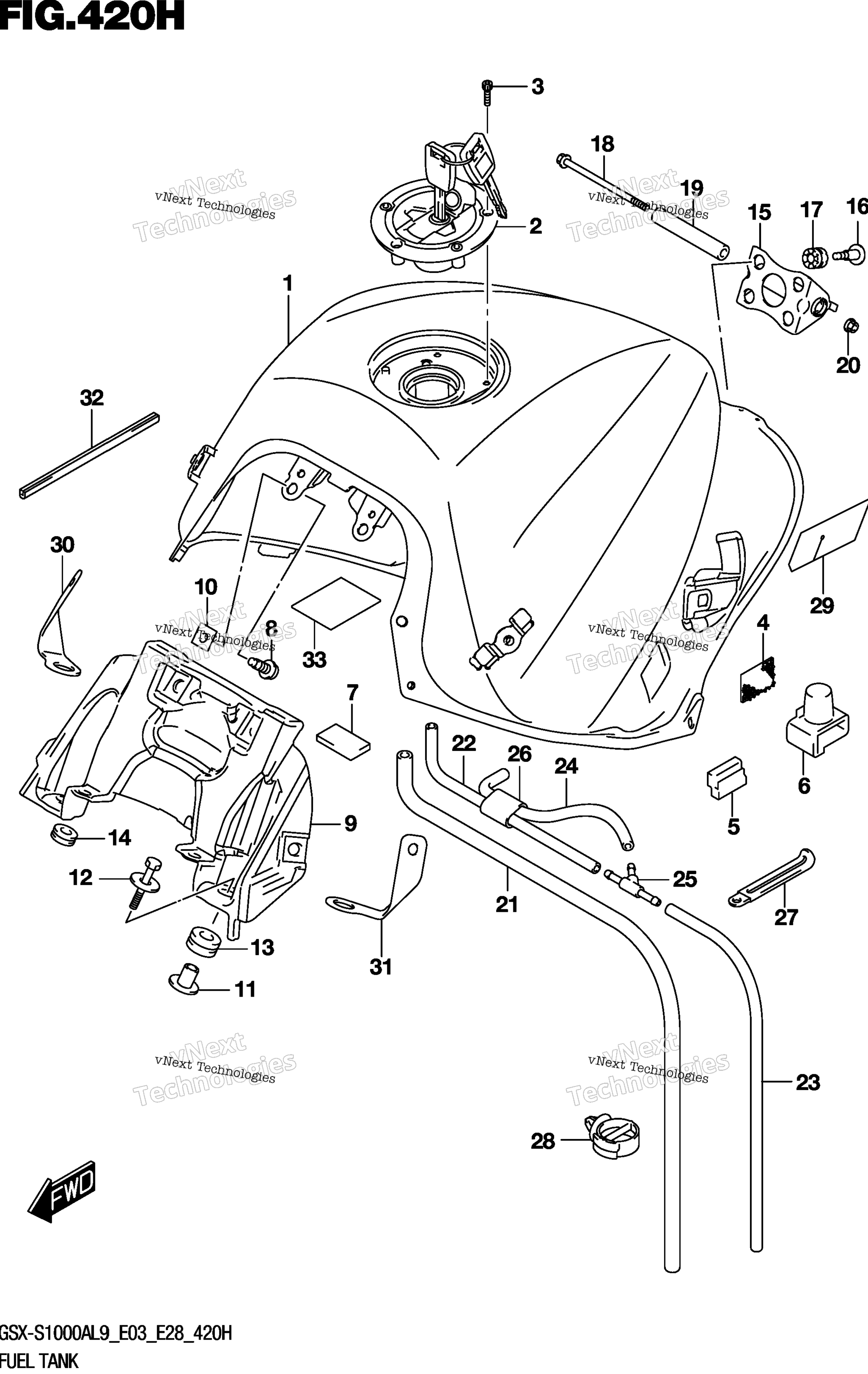 Топливный бак (Gsx-S1000azl9 E28)