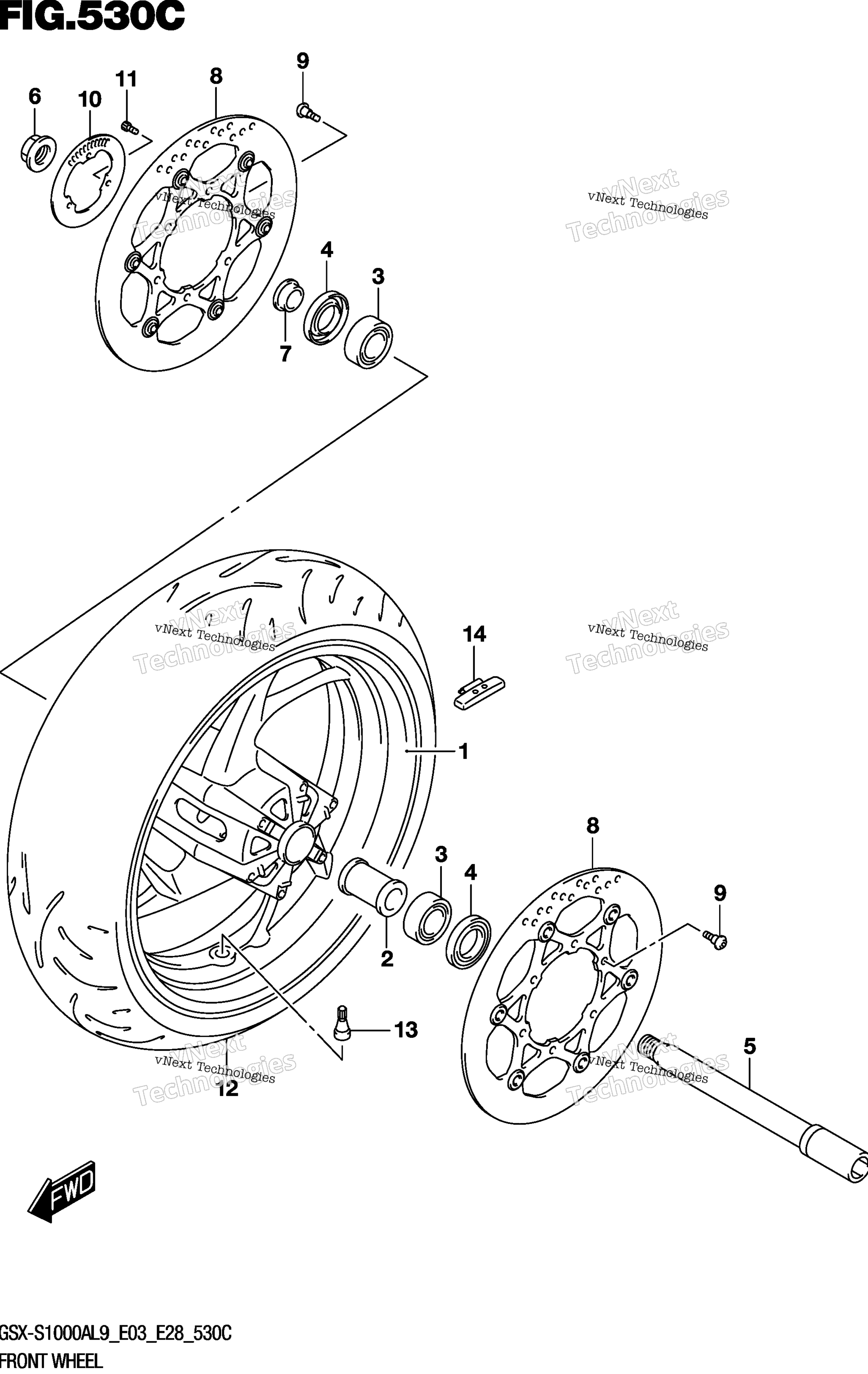 Переднее колесо (Gsx-S1000al9 E33)