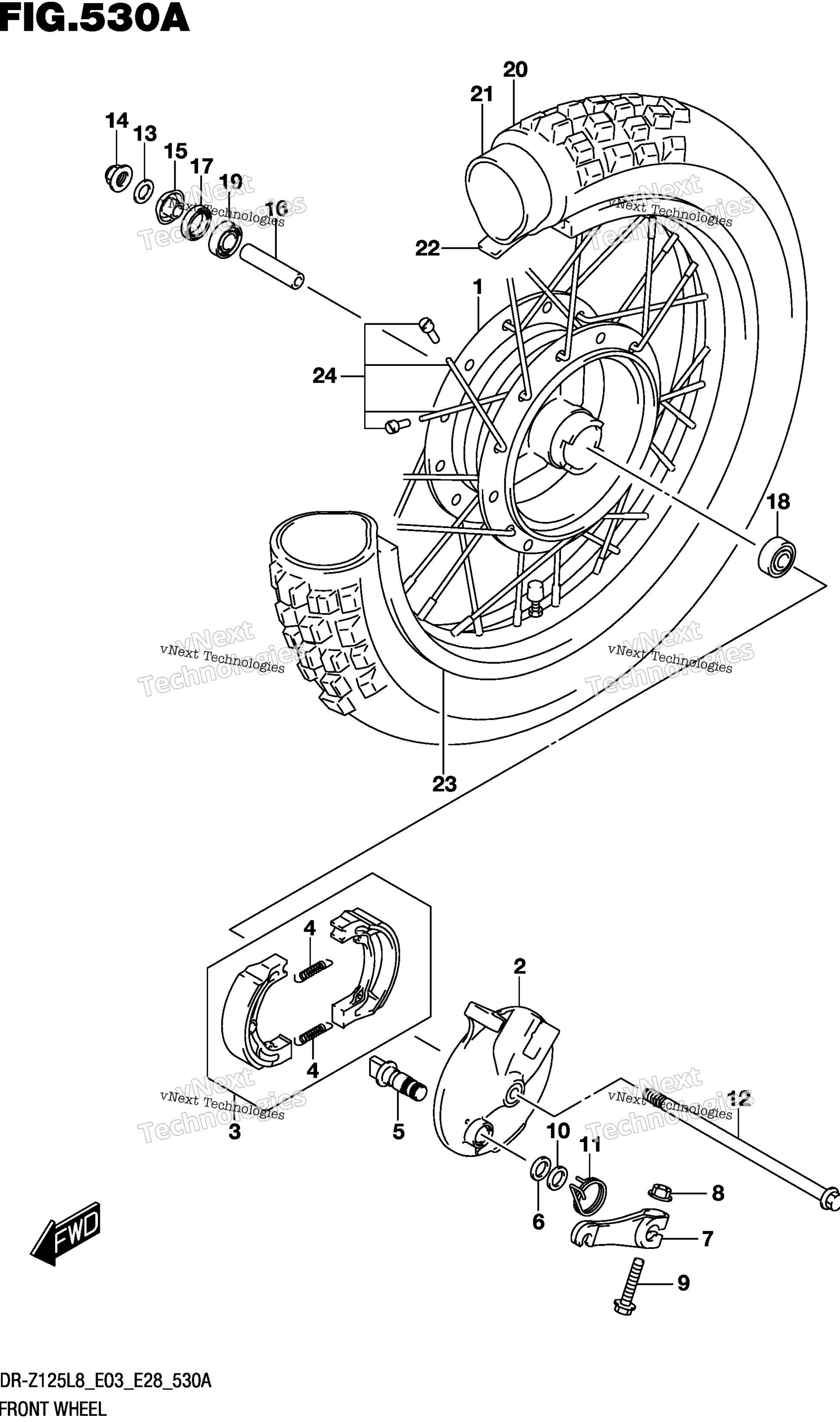 Переднее колесо (Dr-Z125l8 E28)