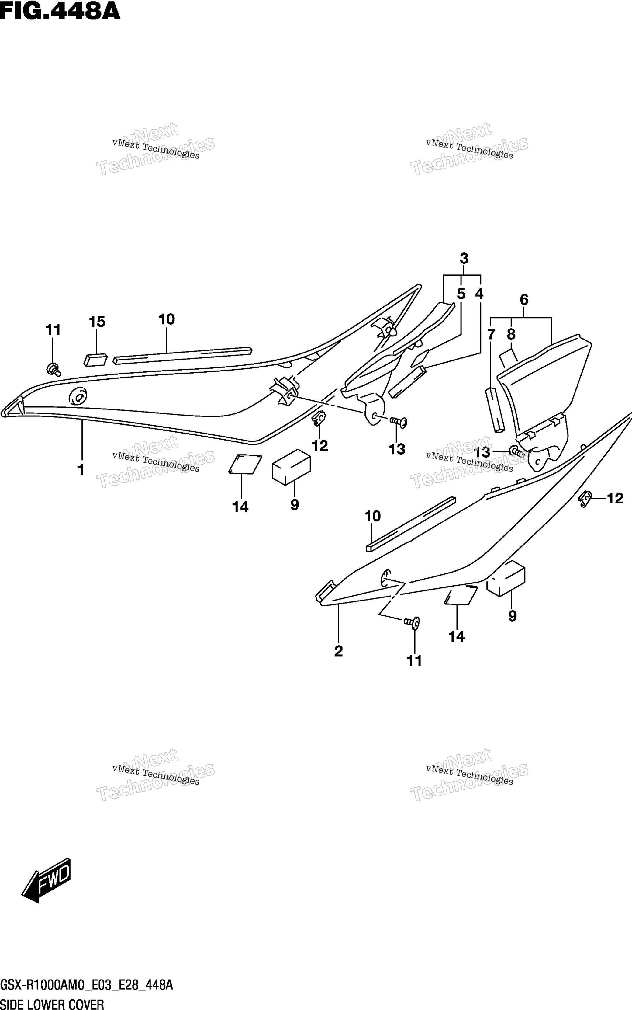 Side Lower крышка (Gsx R1000a)