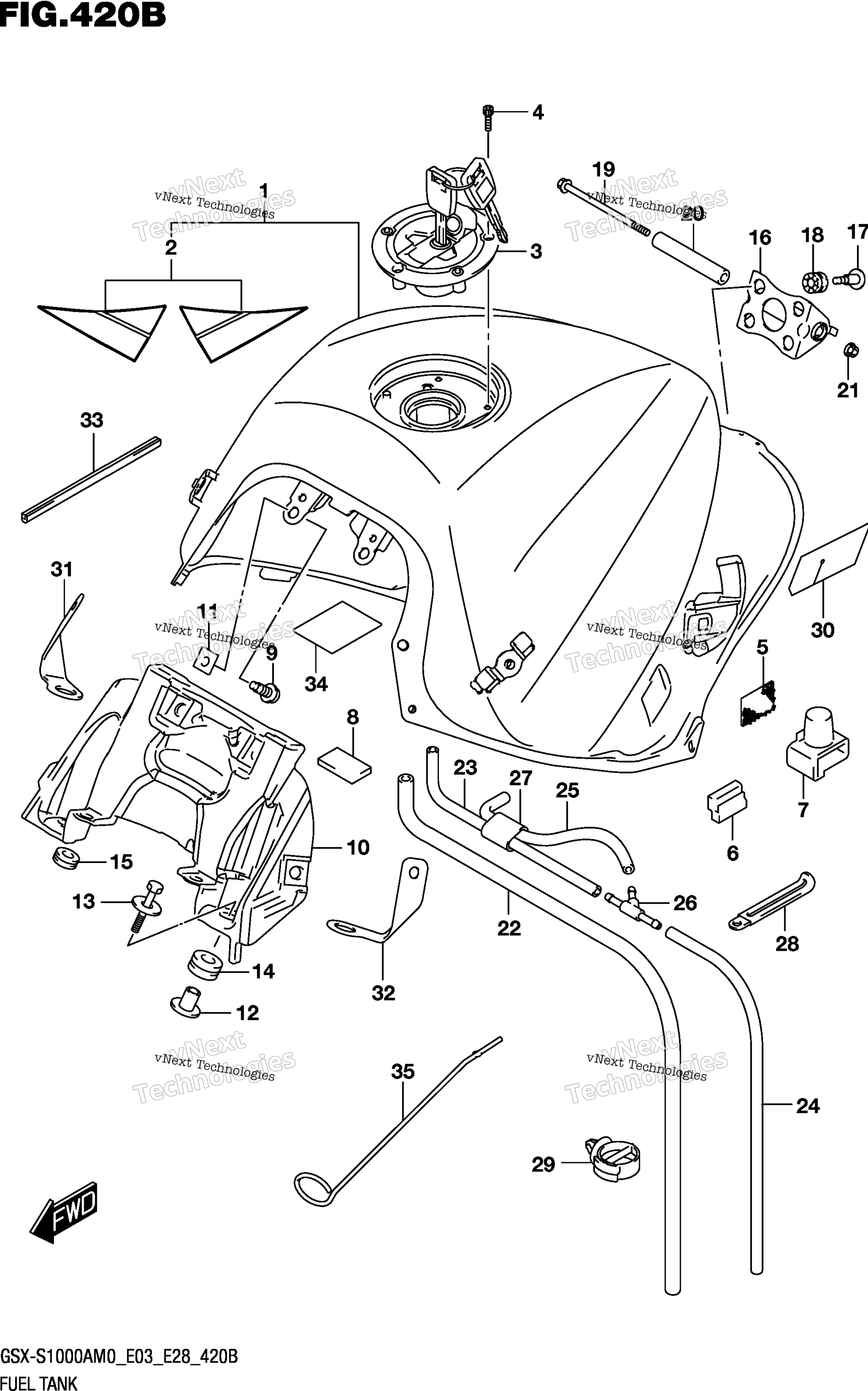 Топливный бак (Gsx-S1000za) 420B